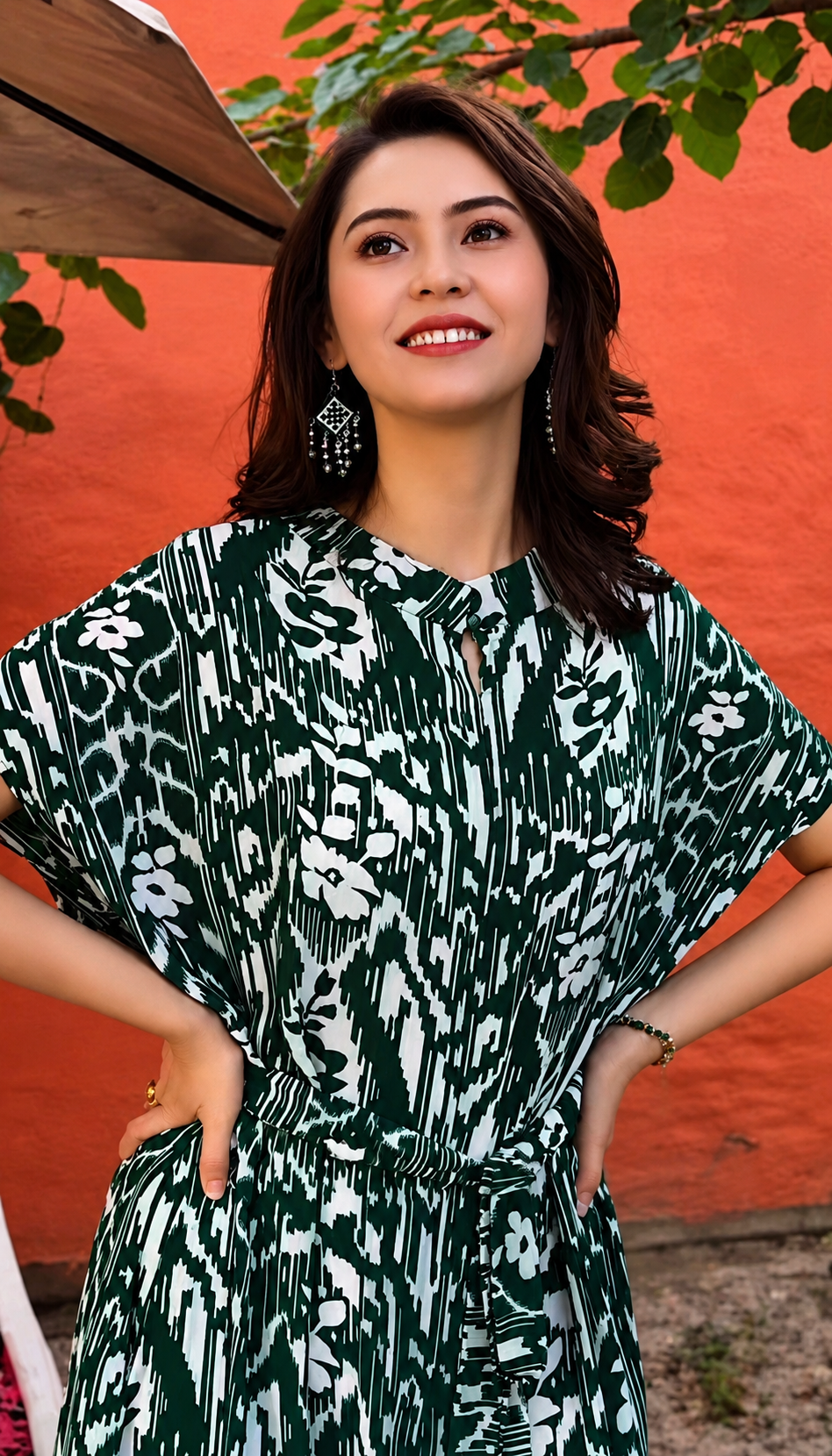 Silk Chiffon Ikat Jumpsuit