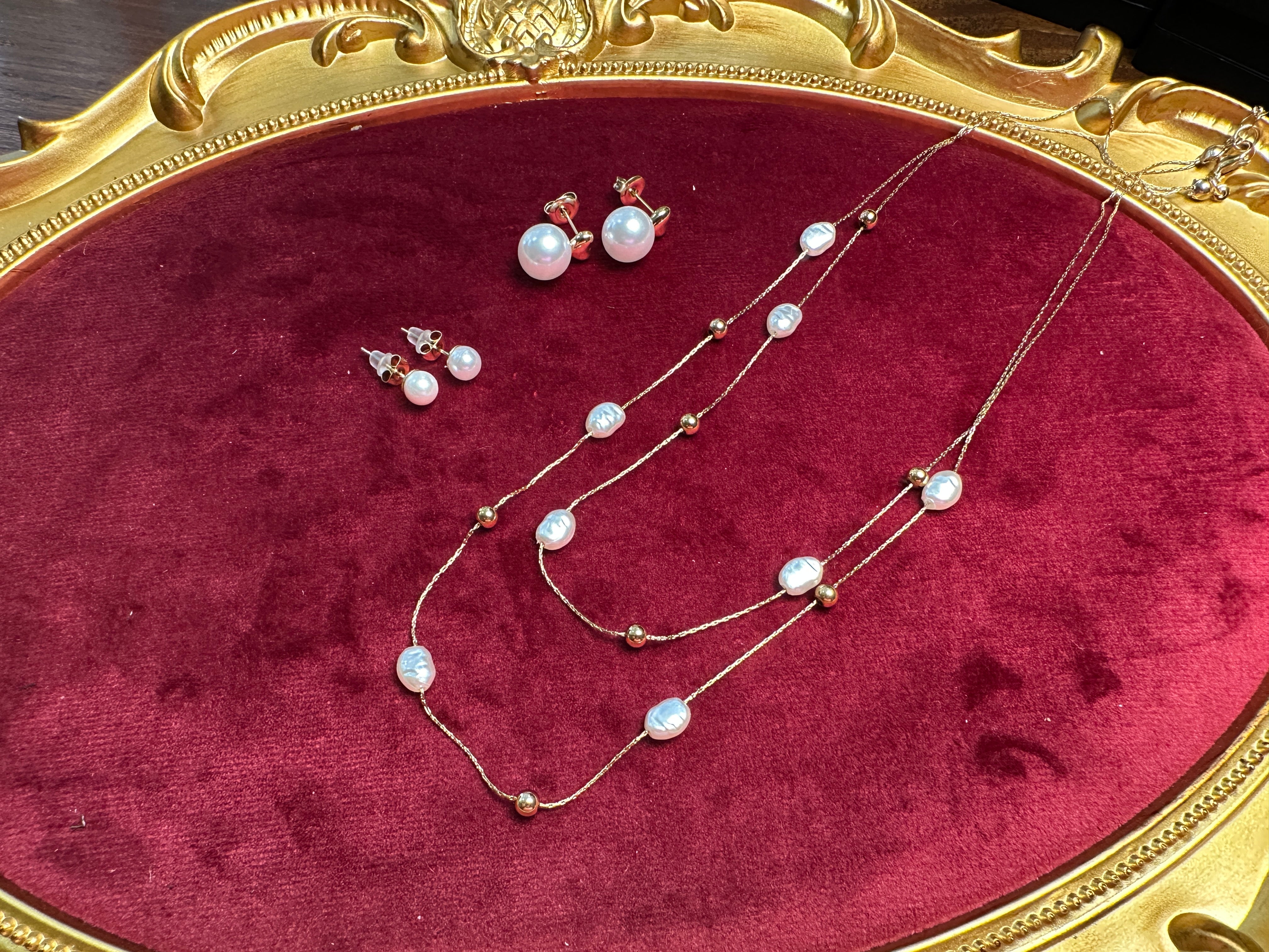 Gold Color Stainless Steel Fringe Necklace – Statement Beaded Design(37)