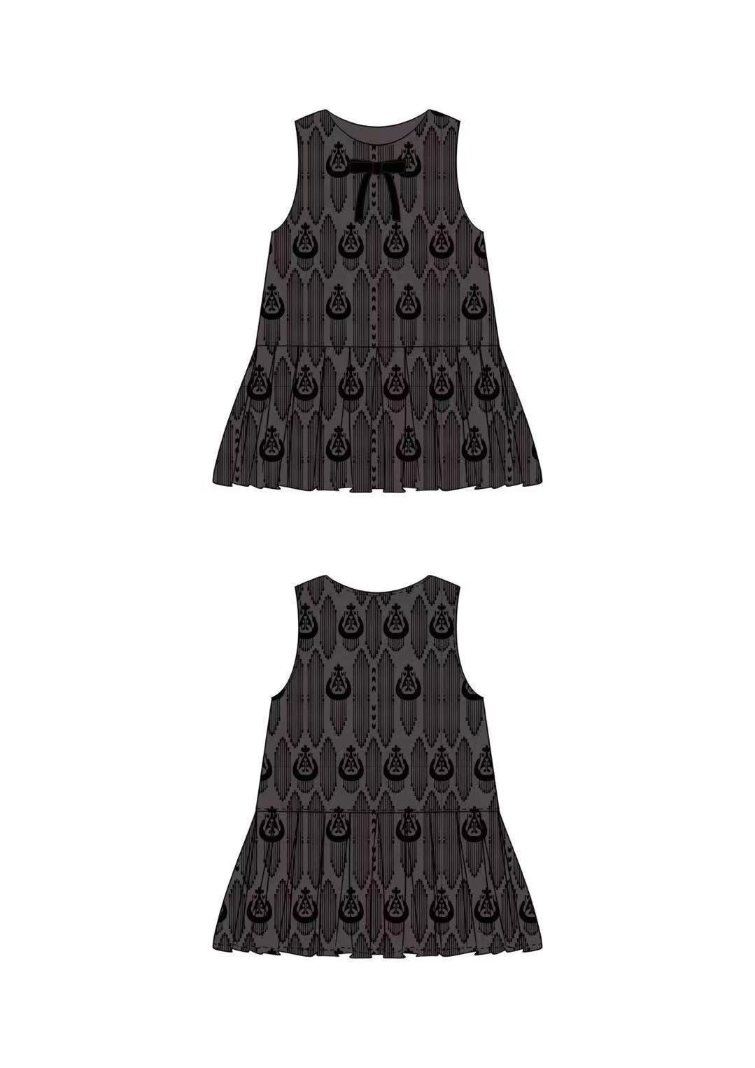 Grey Ikat Cultural Knit Dress for Girls – Soft Everyday Wear