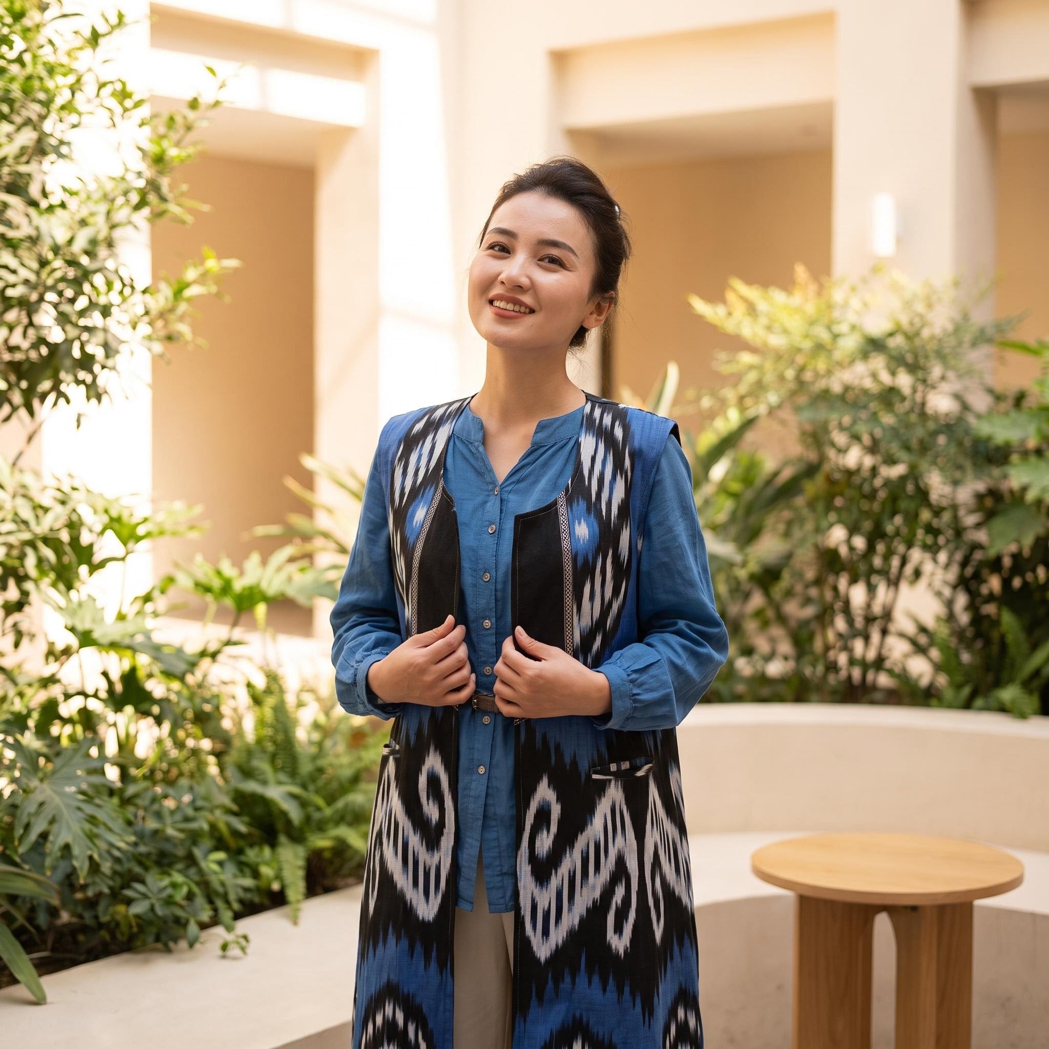 Azure Atlas Long Duster Vest