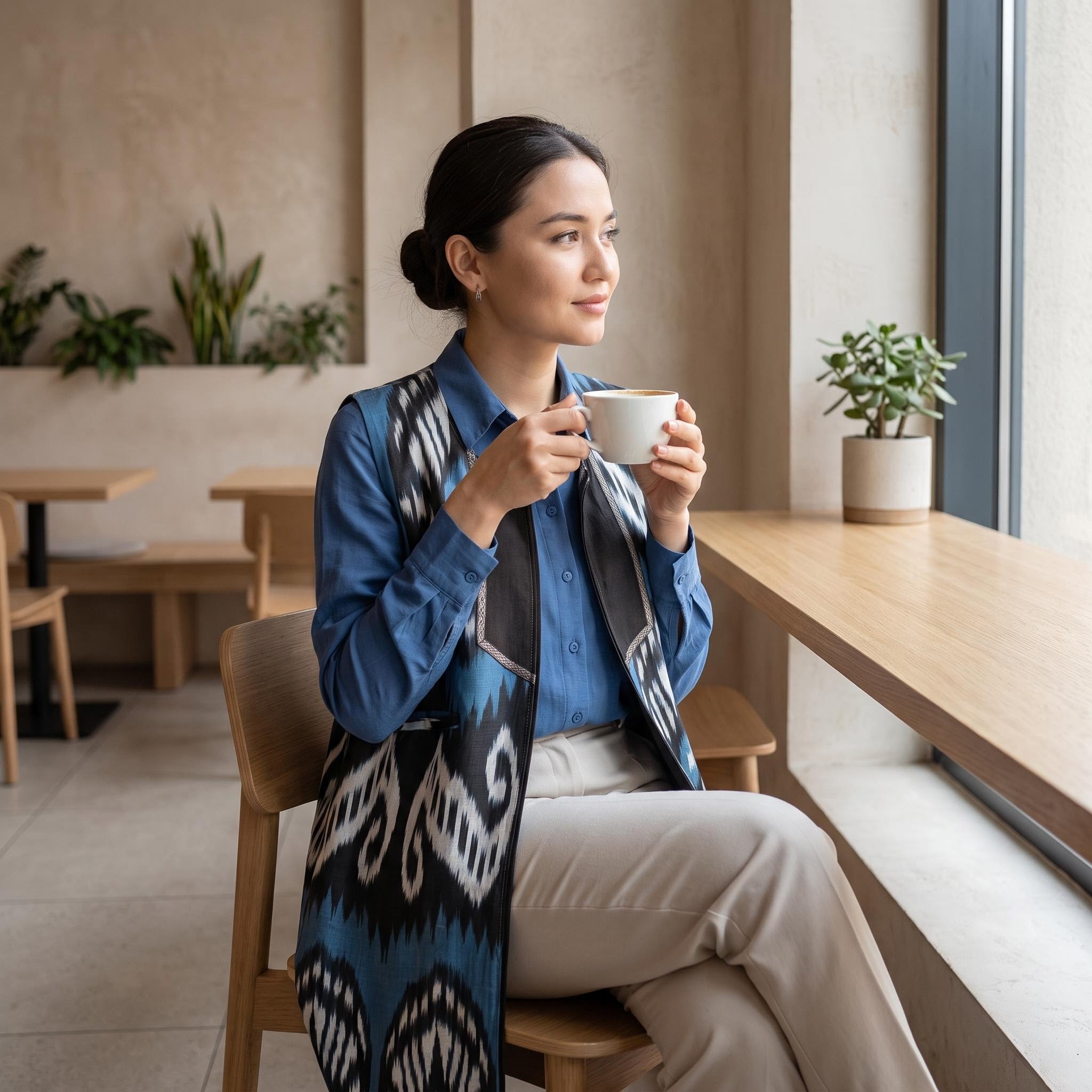 Azure Atlas Long Duster Vest