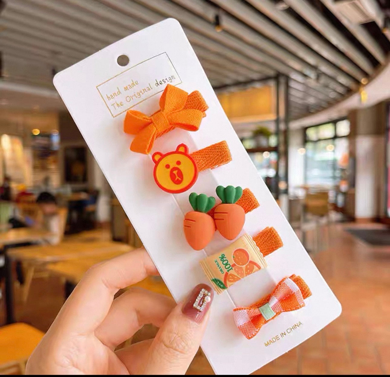 Flower & Smiley Hair Clip Set