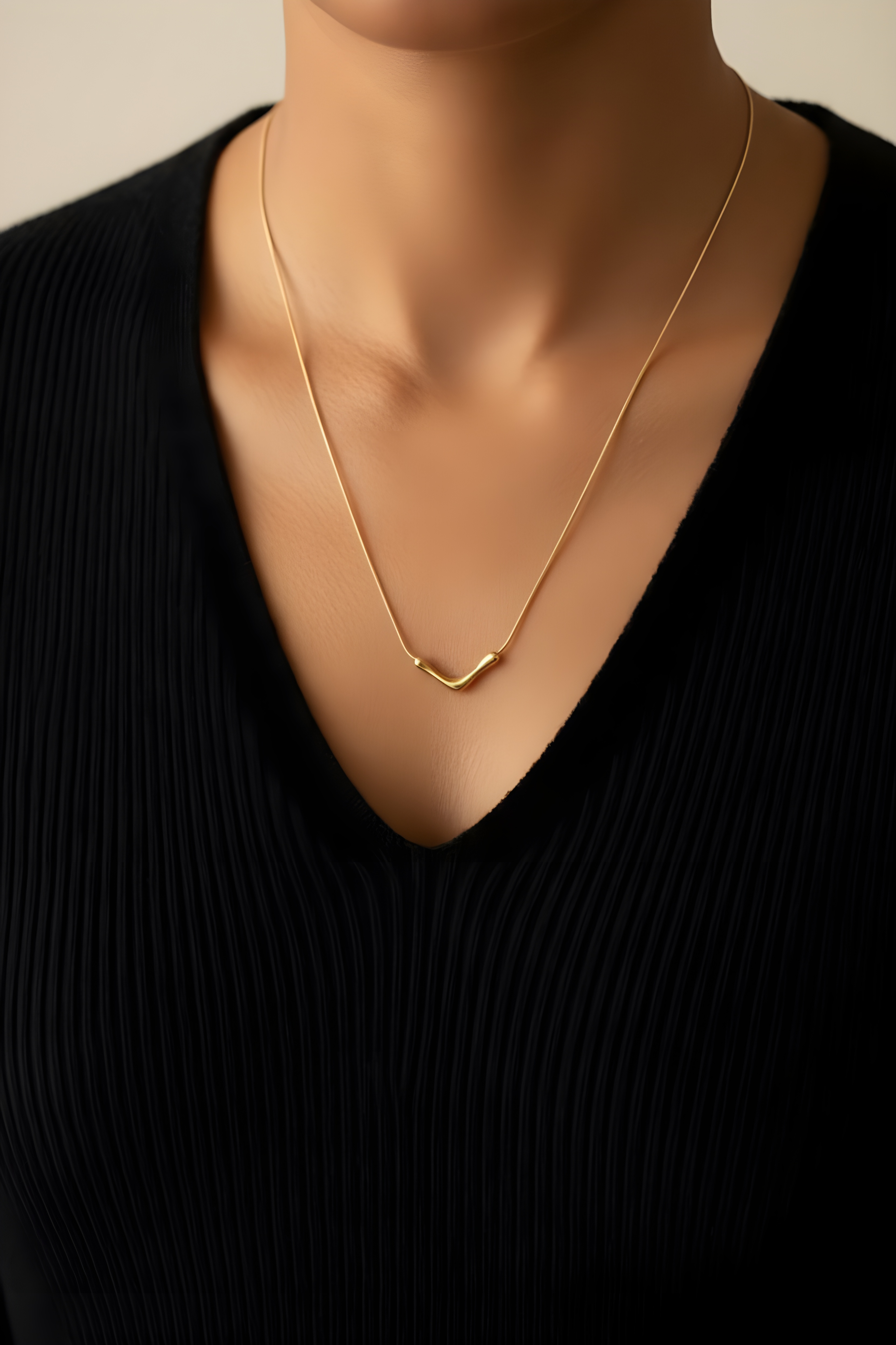 Gold Color Stainless Steel Fringe Necklace – Statement Beaded Design(67)