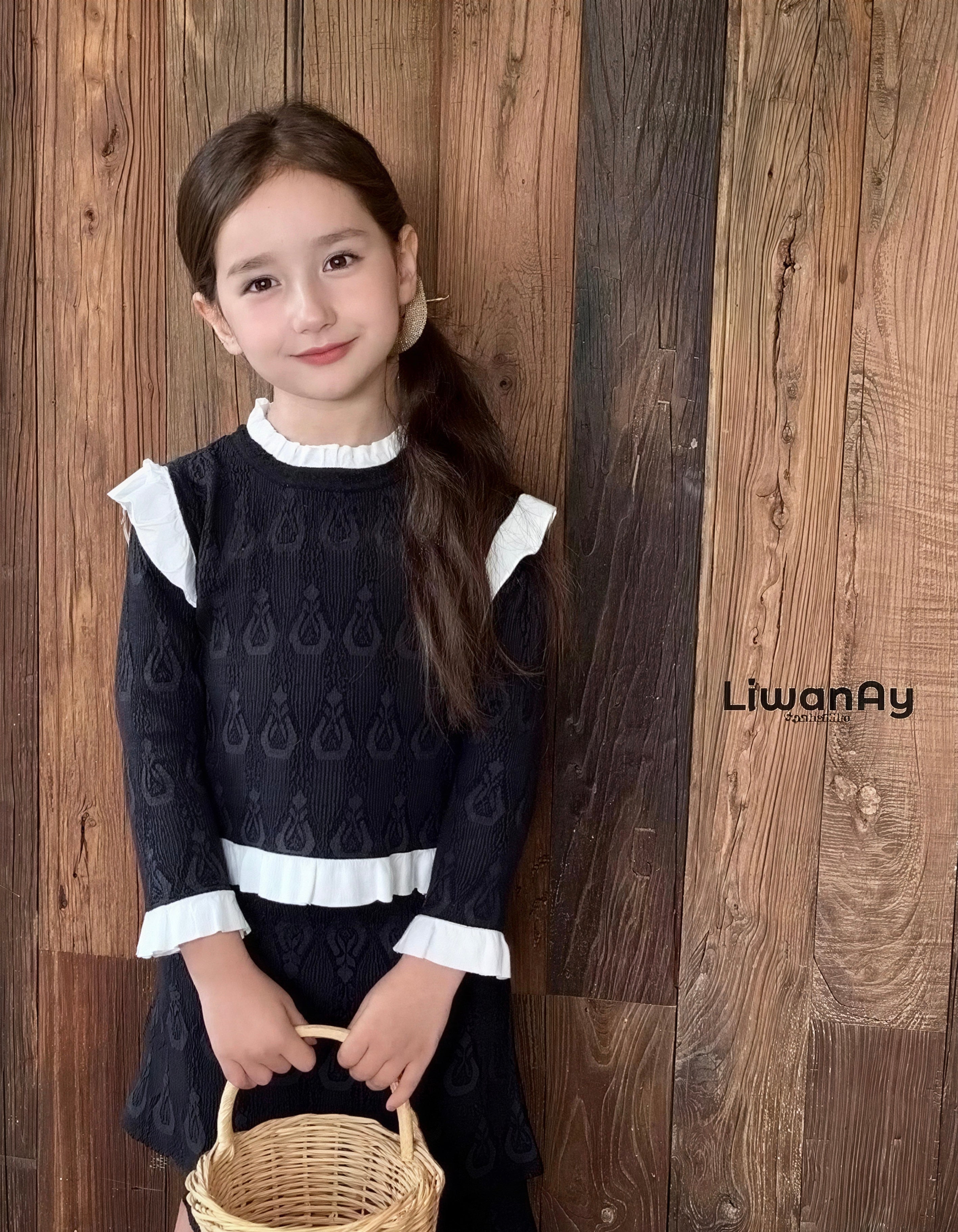 Atlas Knit Ruffle Dress – Red & Black Collection