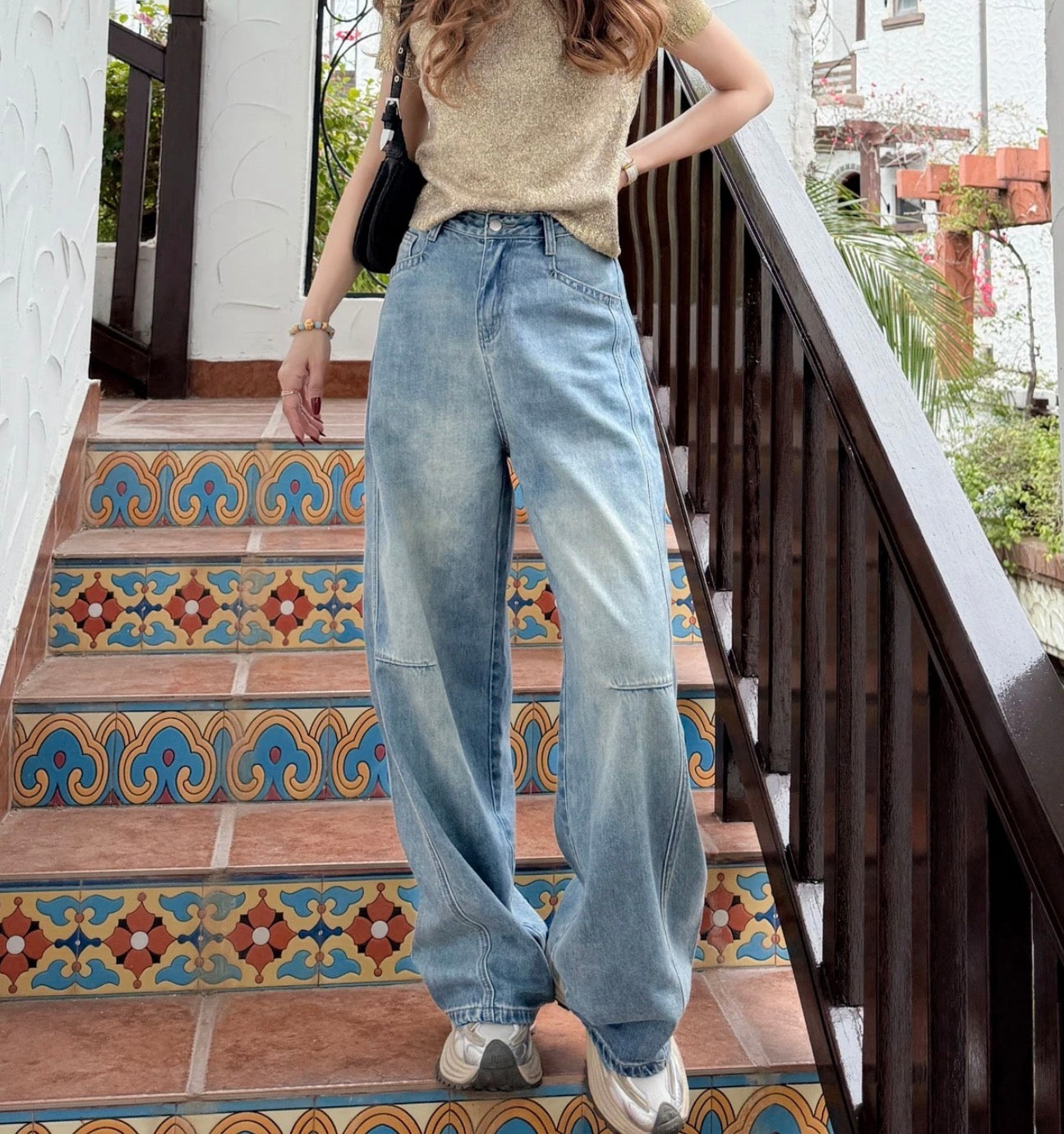 Women’s Blue Flared Jeans(165–180 lbs)