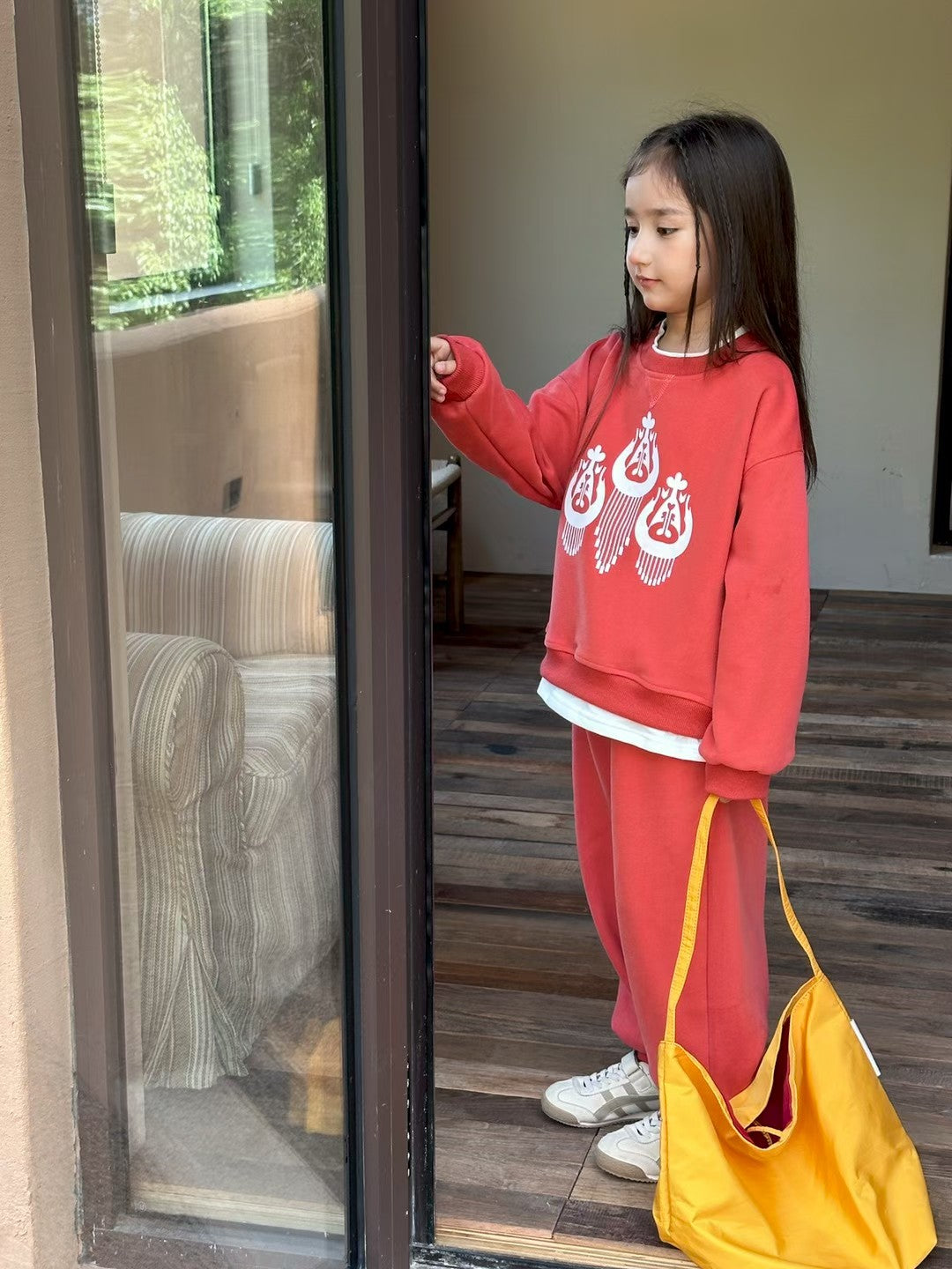 Red Atlas Sweatshirt Set