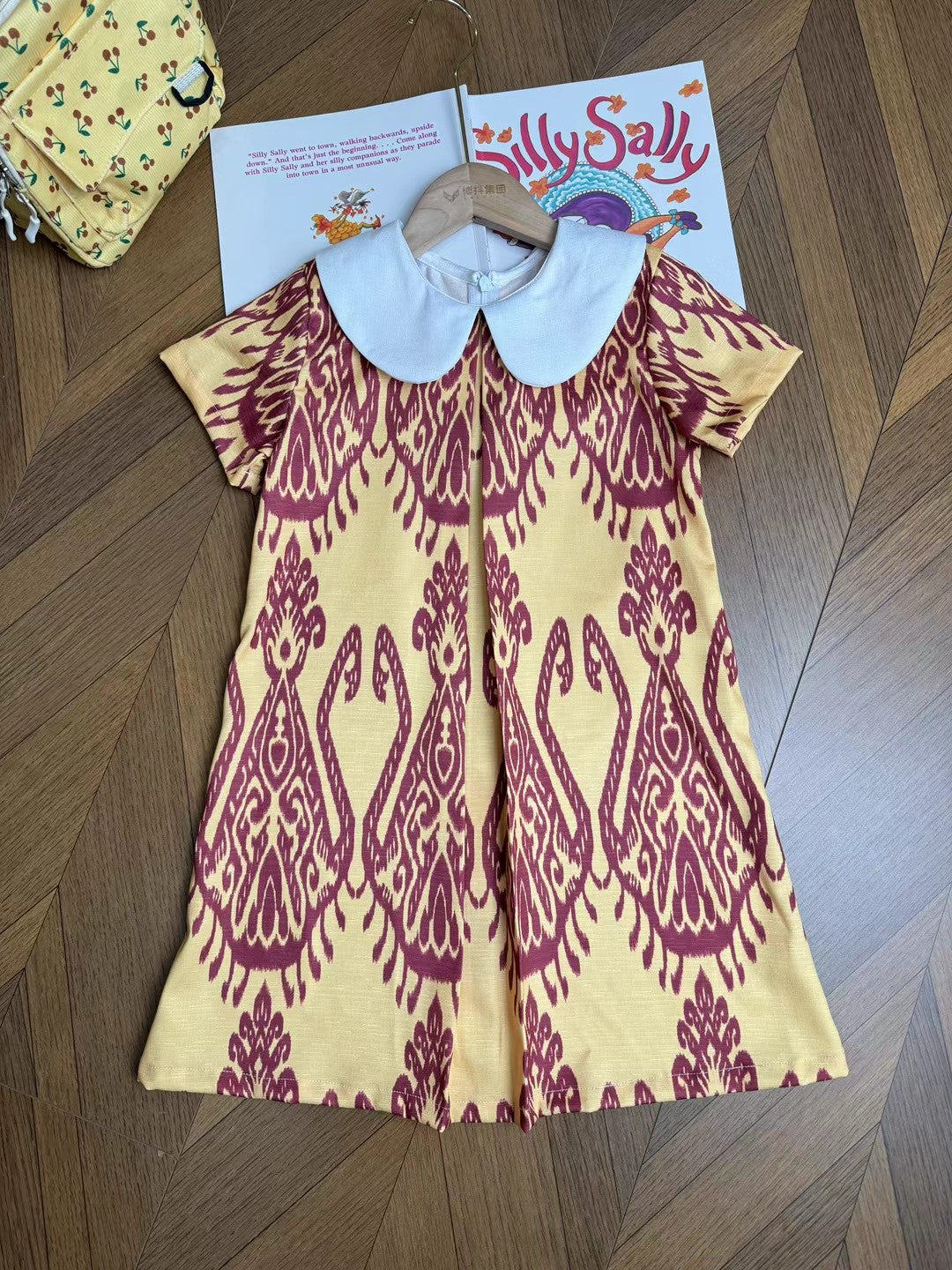 Girls Ikat Linen Dress – Lightweight Breathable Summer Dress