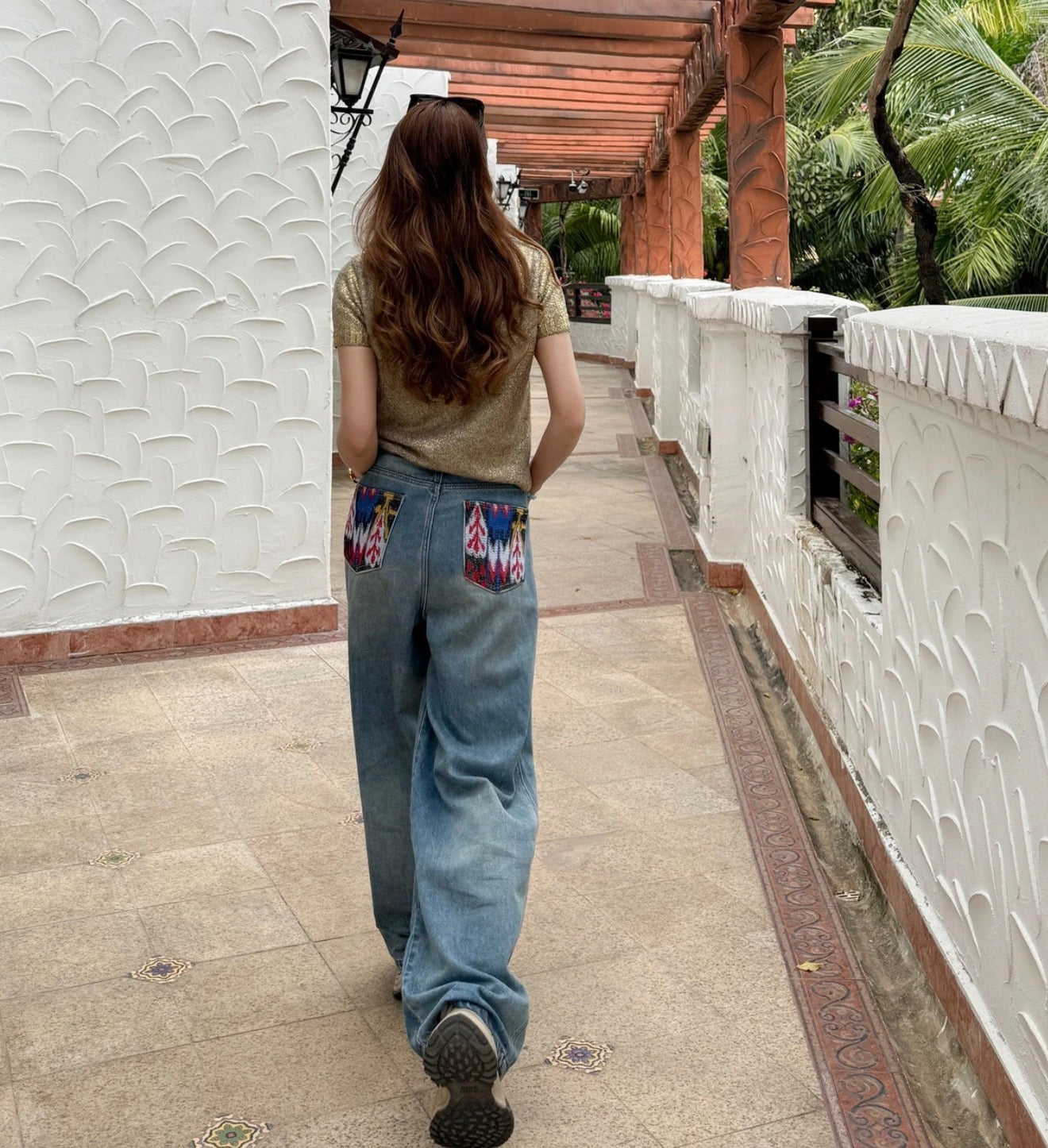 Women’s Blue Flared Jeans(165–180 lbs)