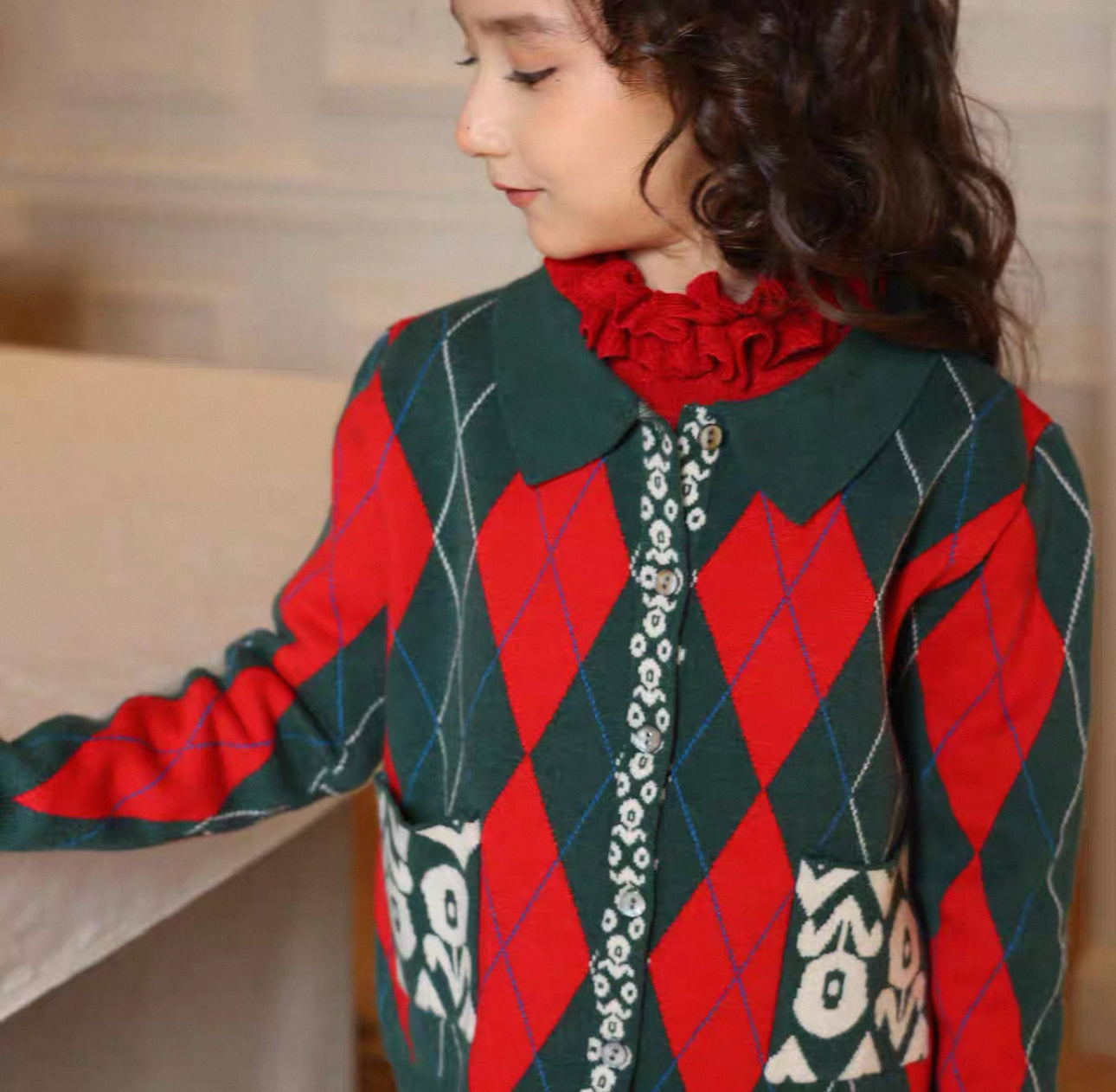 Girls’ Knit 3-Piece Set – Coat, Vest & Skirt