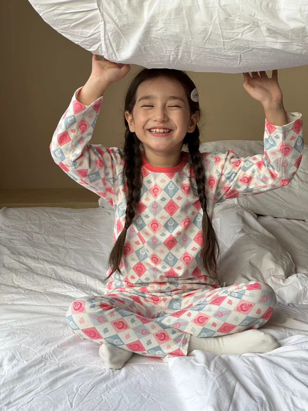 Atlas Pattern Kids Cotton Pajama Set