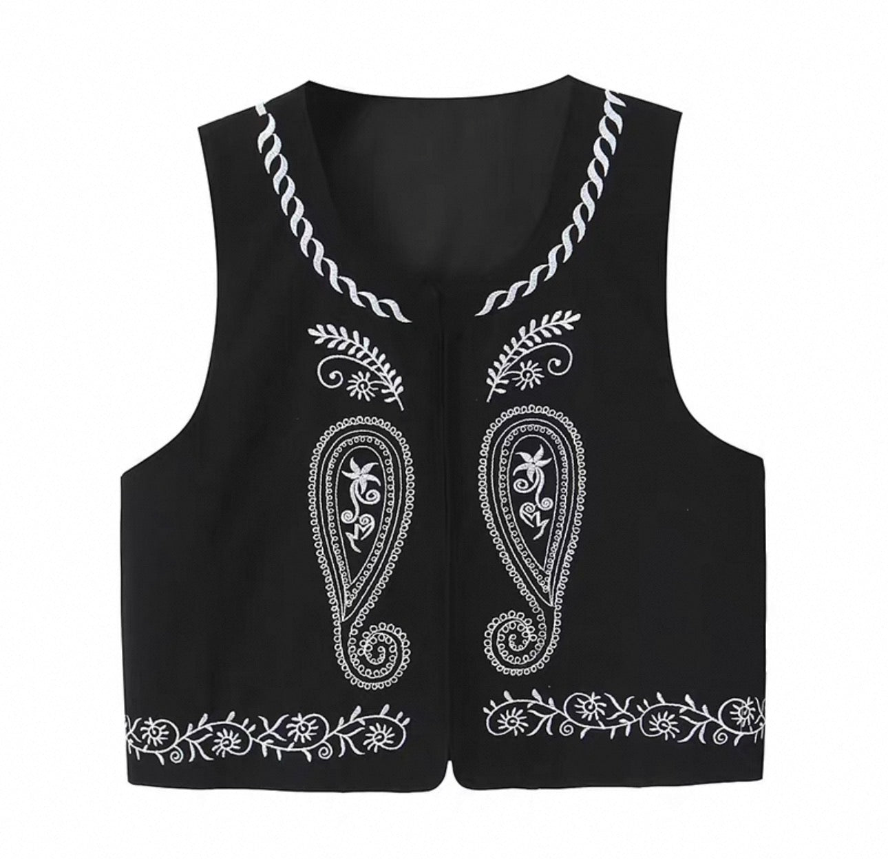 Embroidered Beaded Vest – Ethnic Vintage Style (One Size) 13
