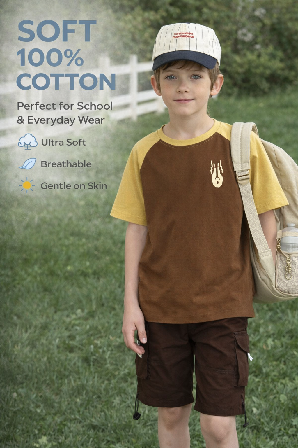 “Silk Road Spirit” Cotton Tee – Back Embroidery Inspired by Uyghur & Uzbek Culture