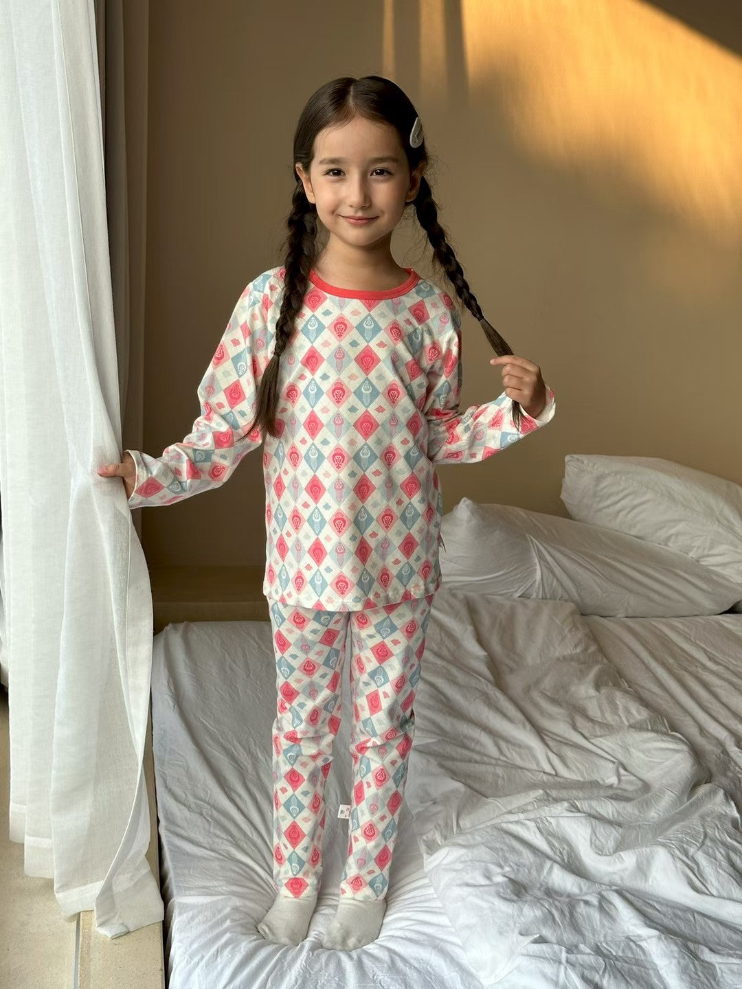 Atlas Pattern Kids Cotton Pajama Set