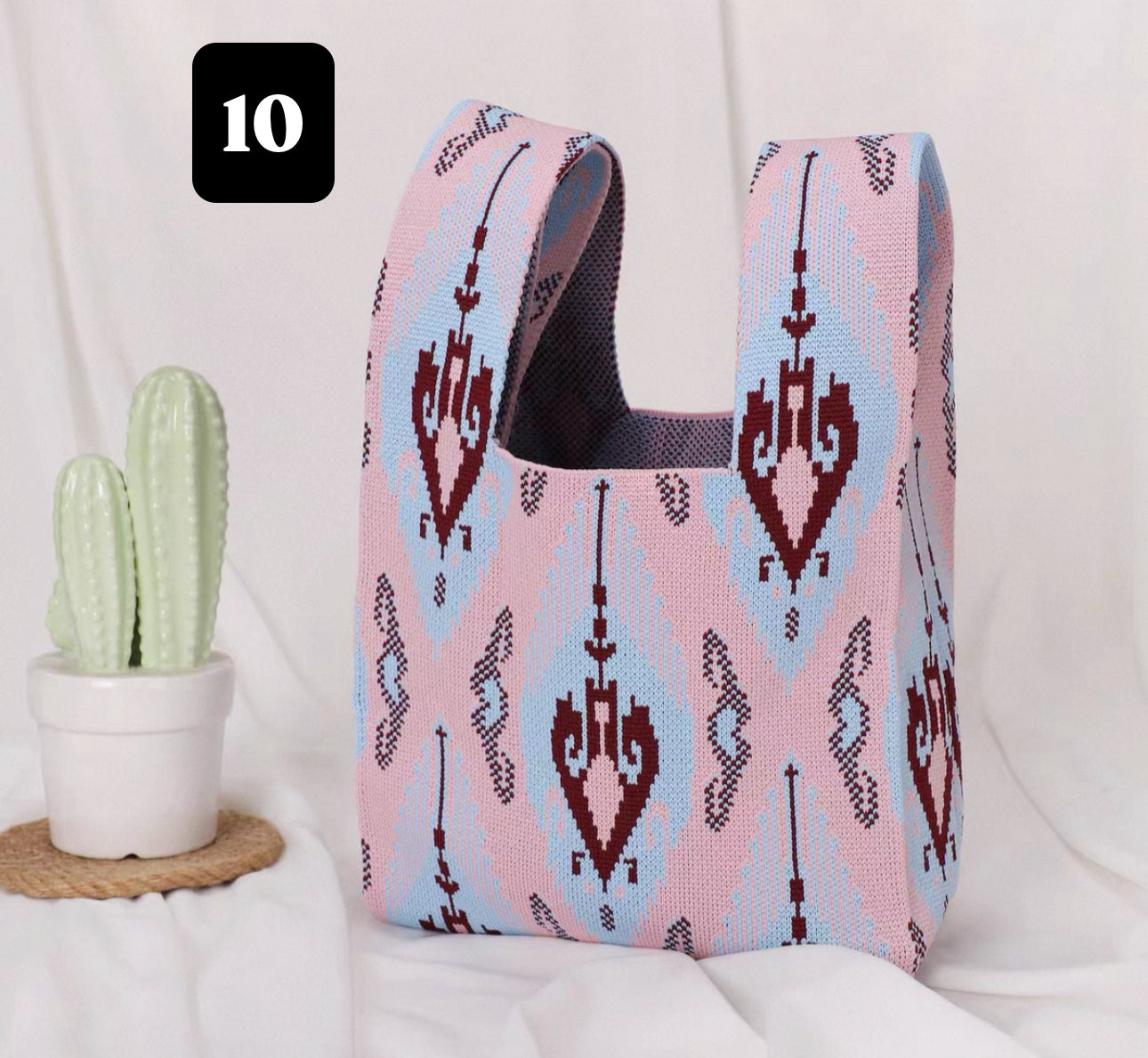 Mini Ikat Knot Bag – Lightweight & Foldable Storage Tote