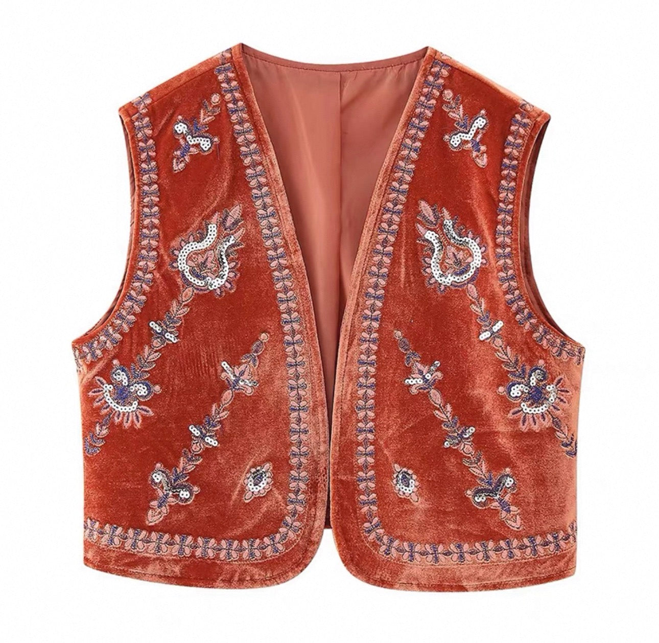 Embroidered Beaded Vest – Ethnic Vintage Style (One Size) 5