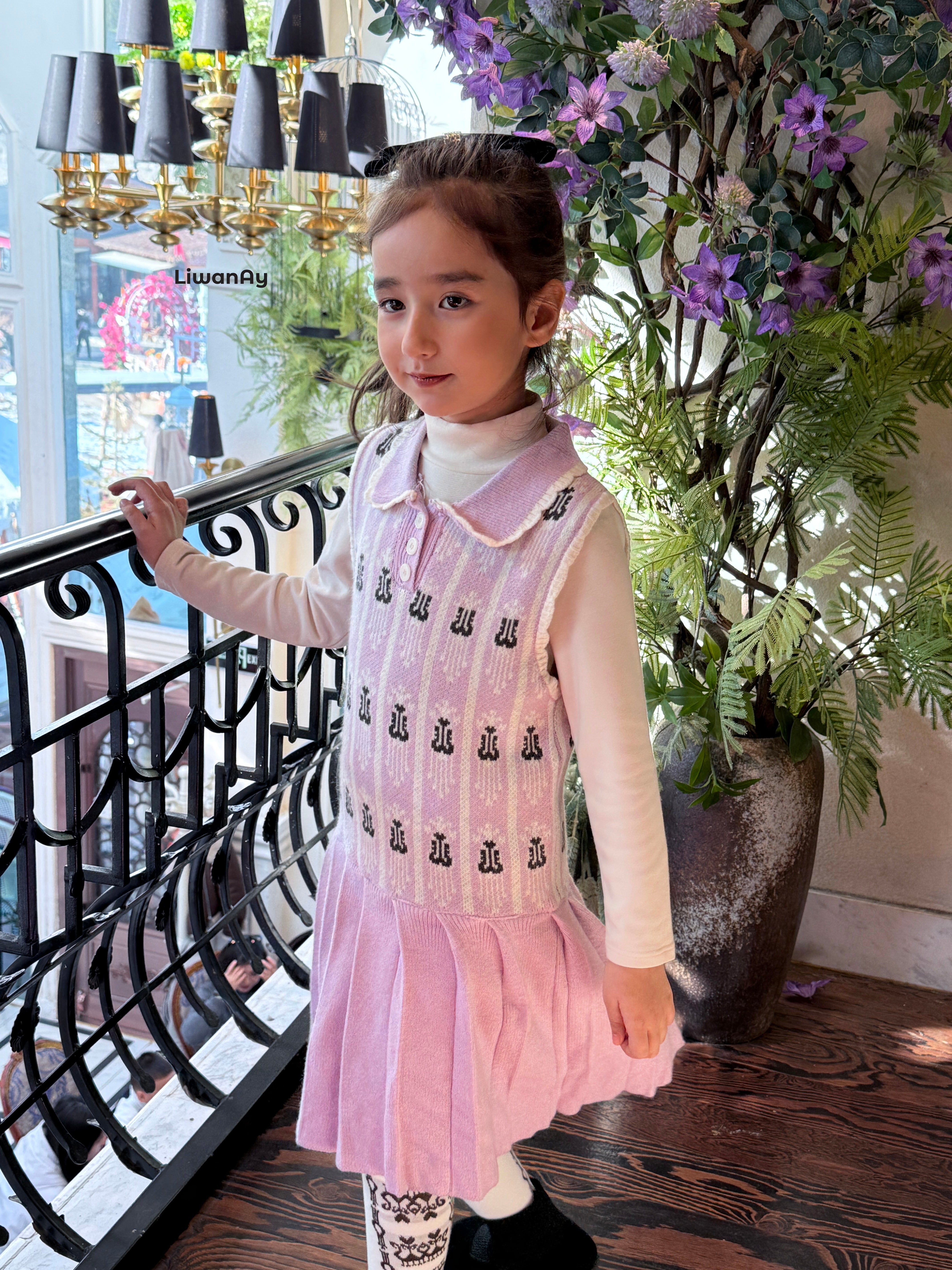 Lilac Ikat Knit Dress