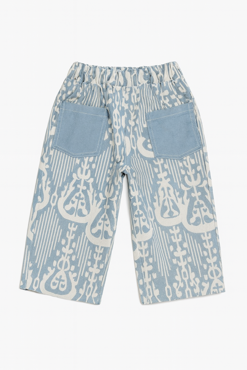 Blue Ikat Denim Pants
