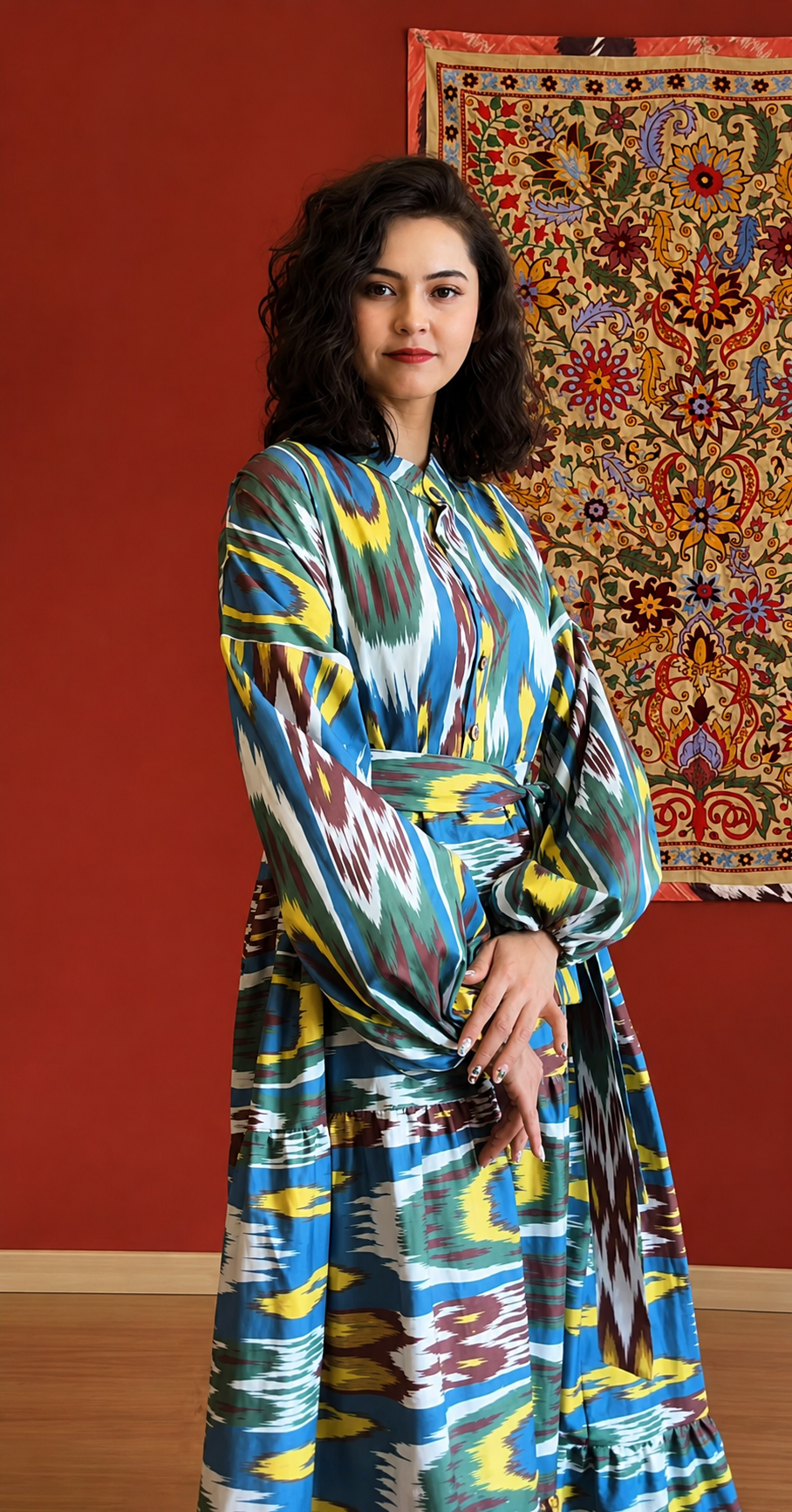 Silk Road Tie-Dye Cotton Maxi Dress
