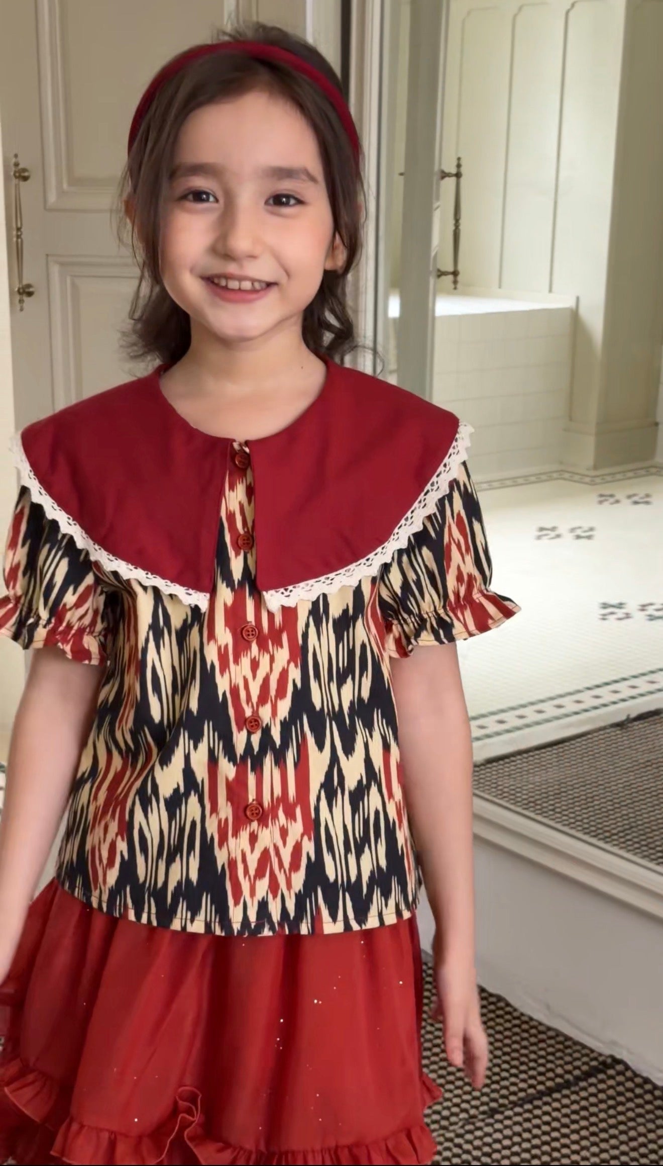 Atlas Ikat Two-Piece Set – Vintage Red Edition