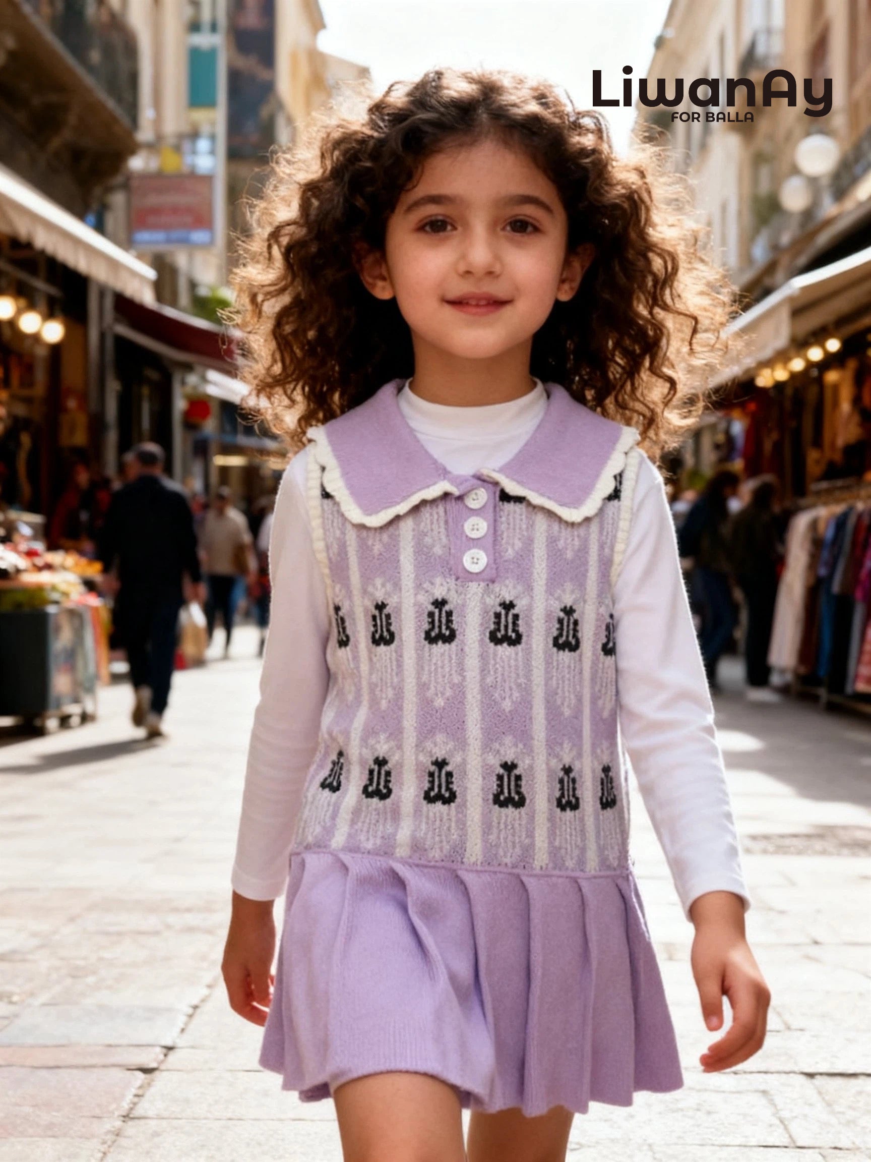 Lilac Ikat Knit Dress