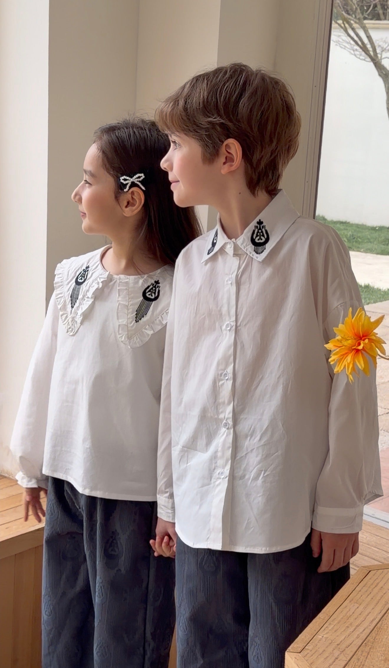 Classic Embroidered Collar Shirt β Boys and girl's Collection