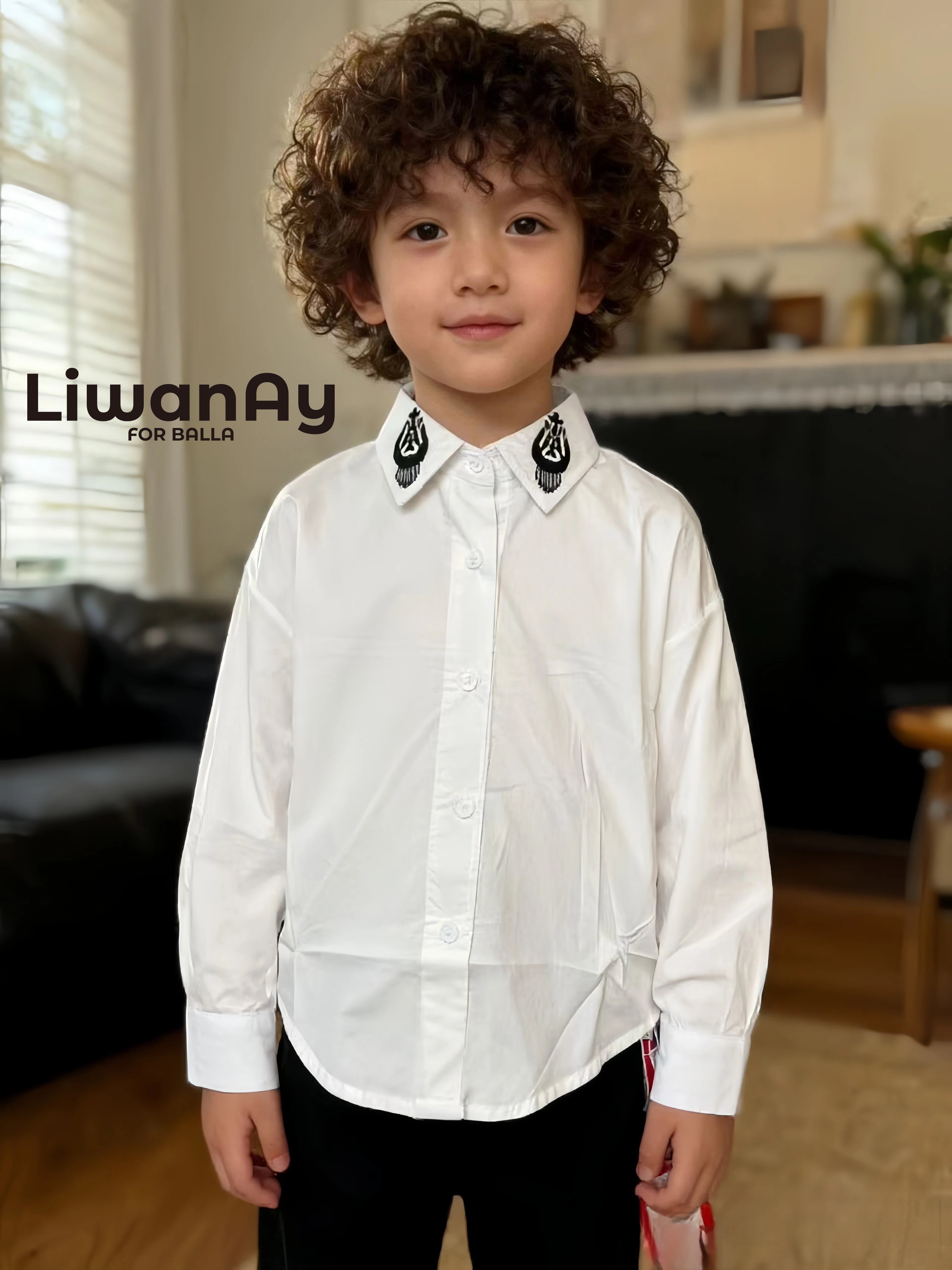 Classic Embroidered Collar Shirt β Boys Collection