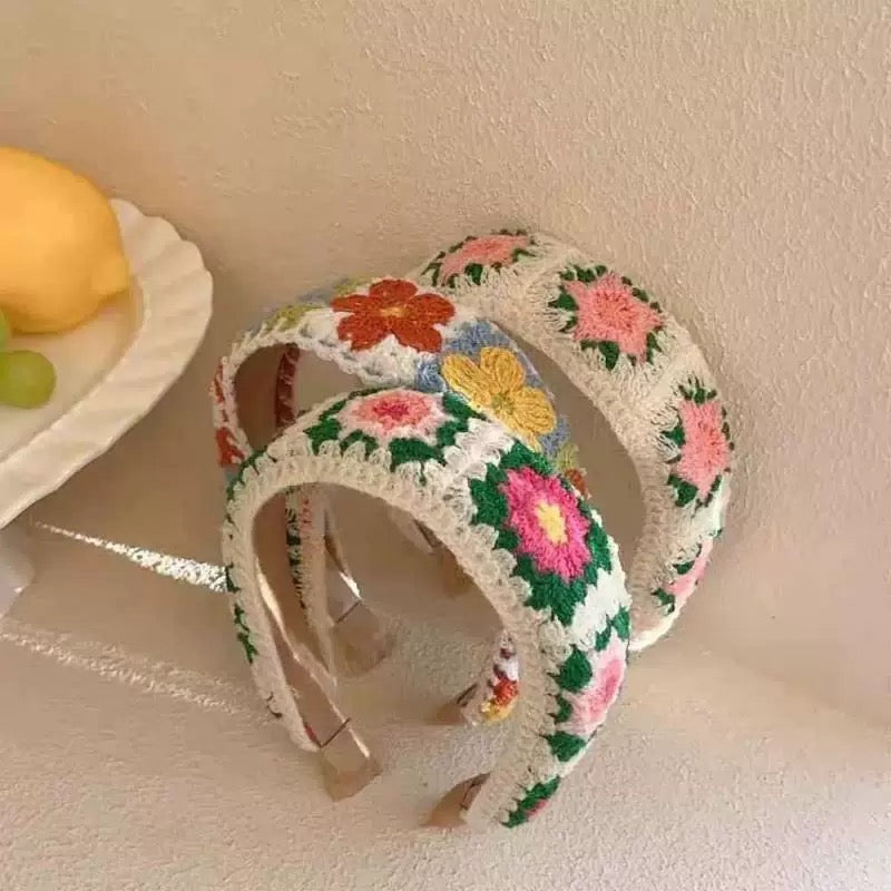 Handmade Crochet Flower Headband β Boho Ethnic Style