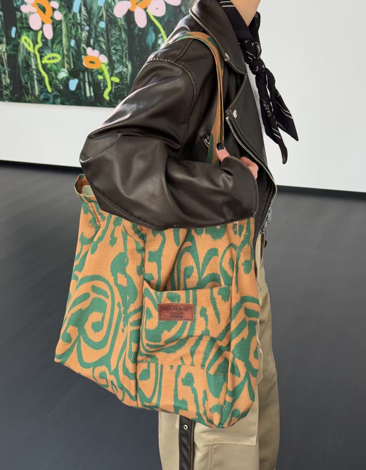 Atlas Canvas Tote (Green&Yellow)