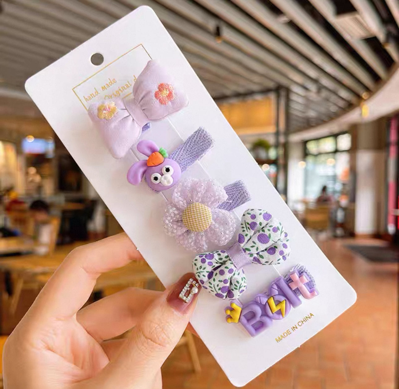 Flower & Smiley Hair Clip Set