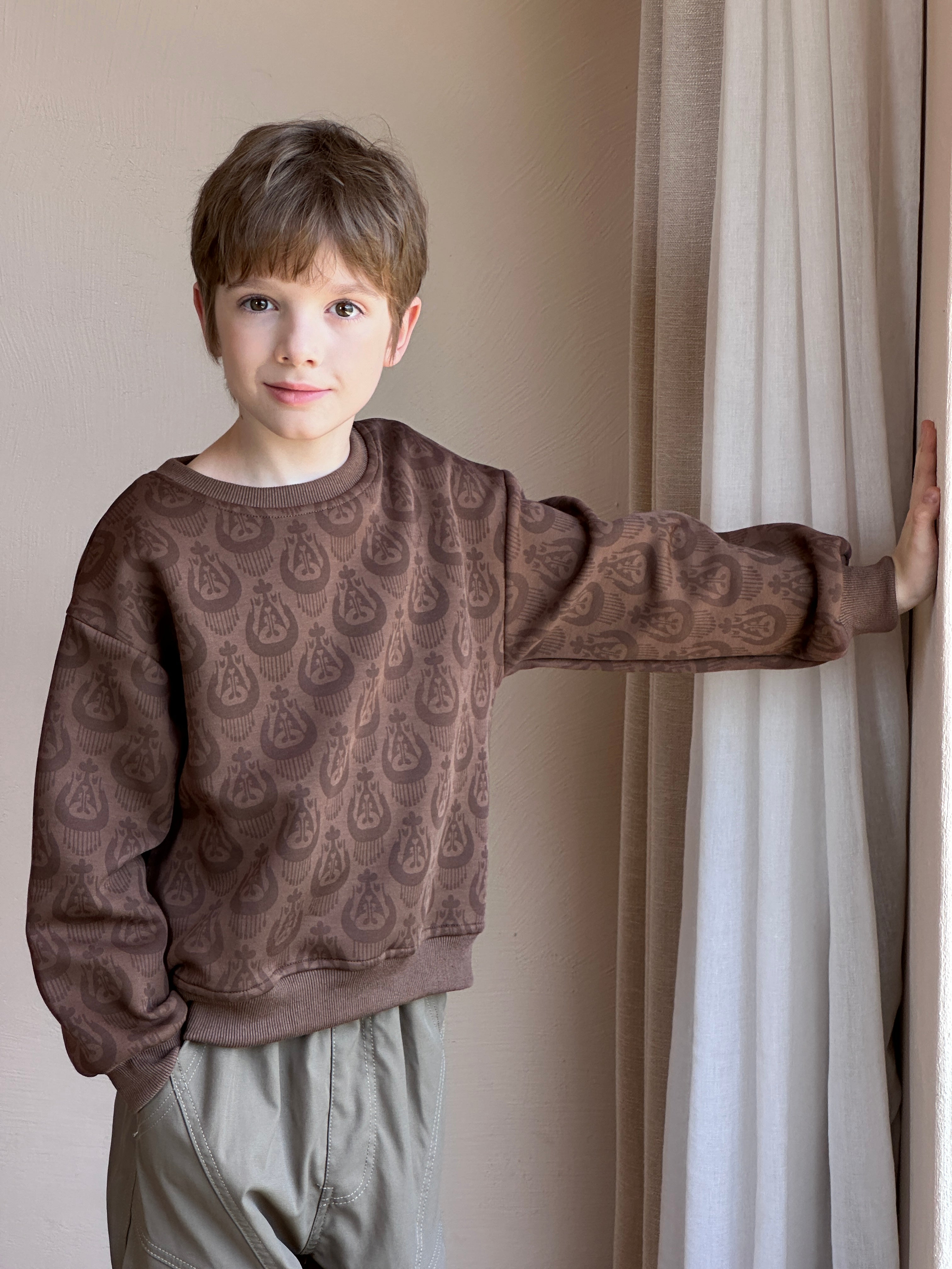 Kids Ikat Sweatshirt β Soft Unisex Pullover | Comfortable Everyday Kids Outfit