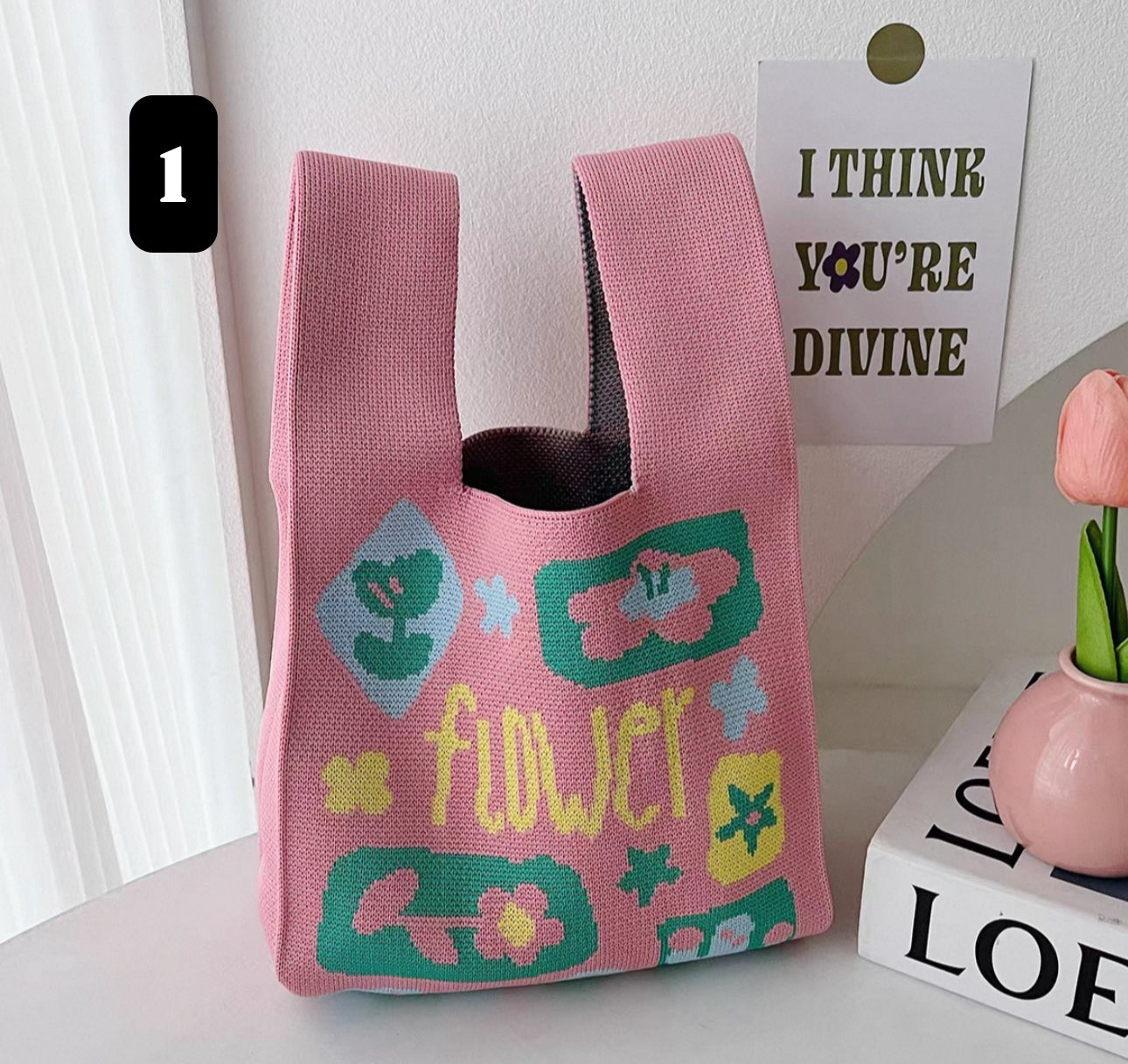 Mini Floral Knot Bag – Cute & Foldable Tote for Girls & Women