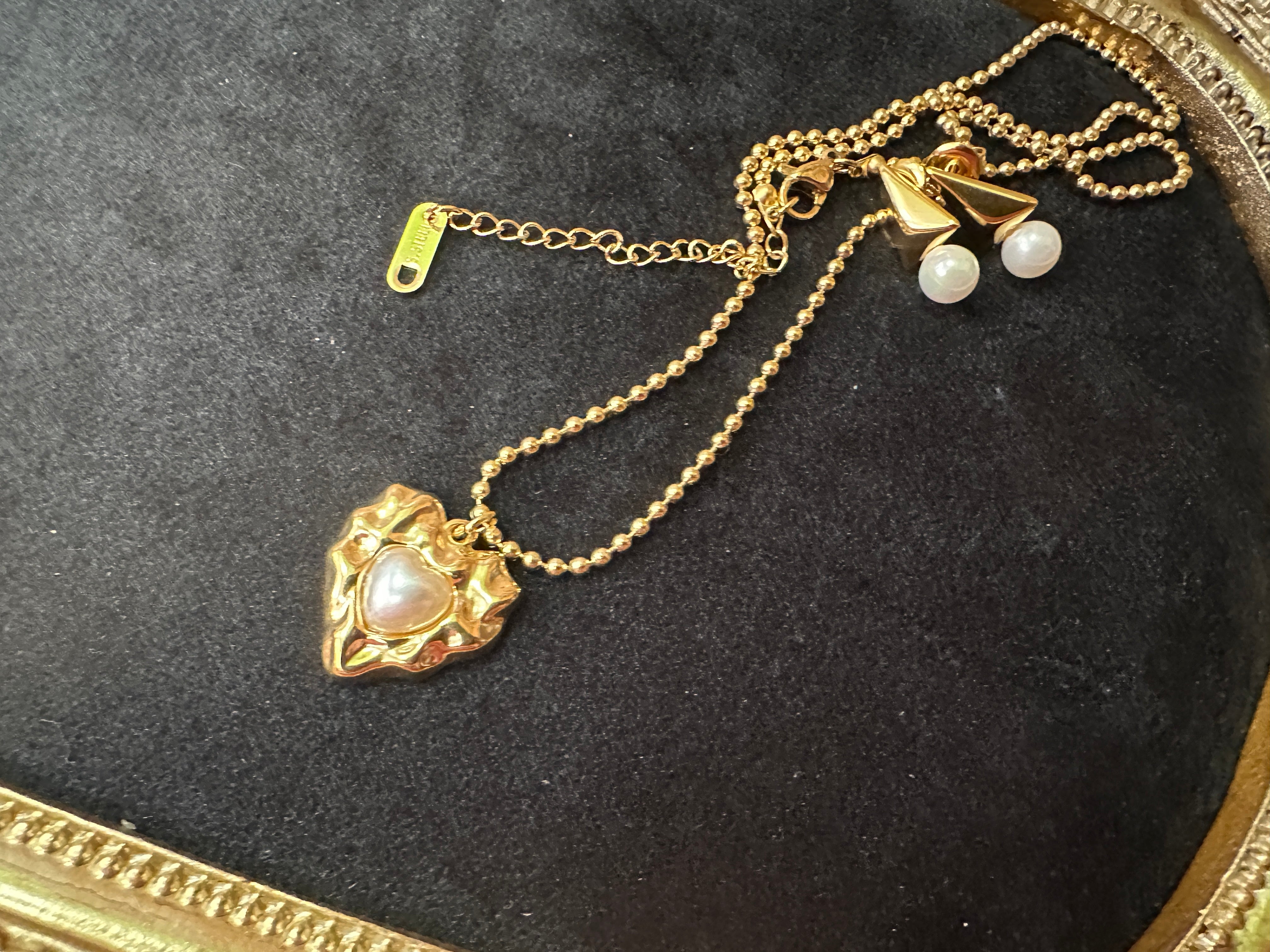 Gold Color Stainless Steel Fringe Necklace – Statement Beaded Design(80)