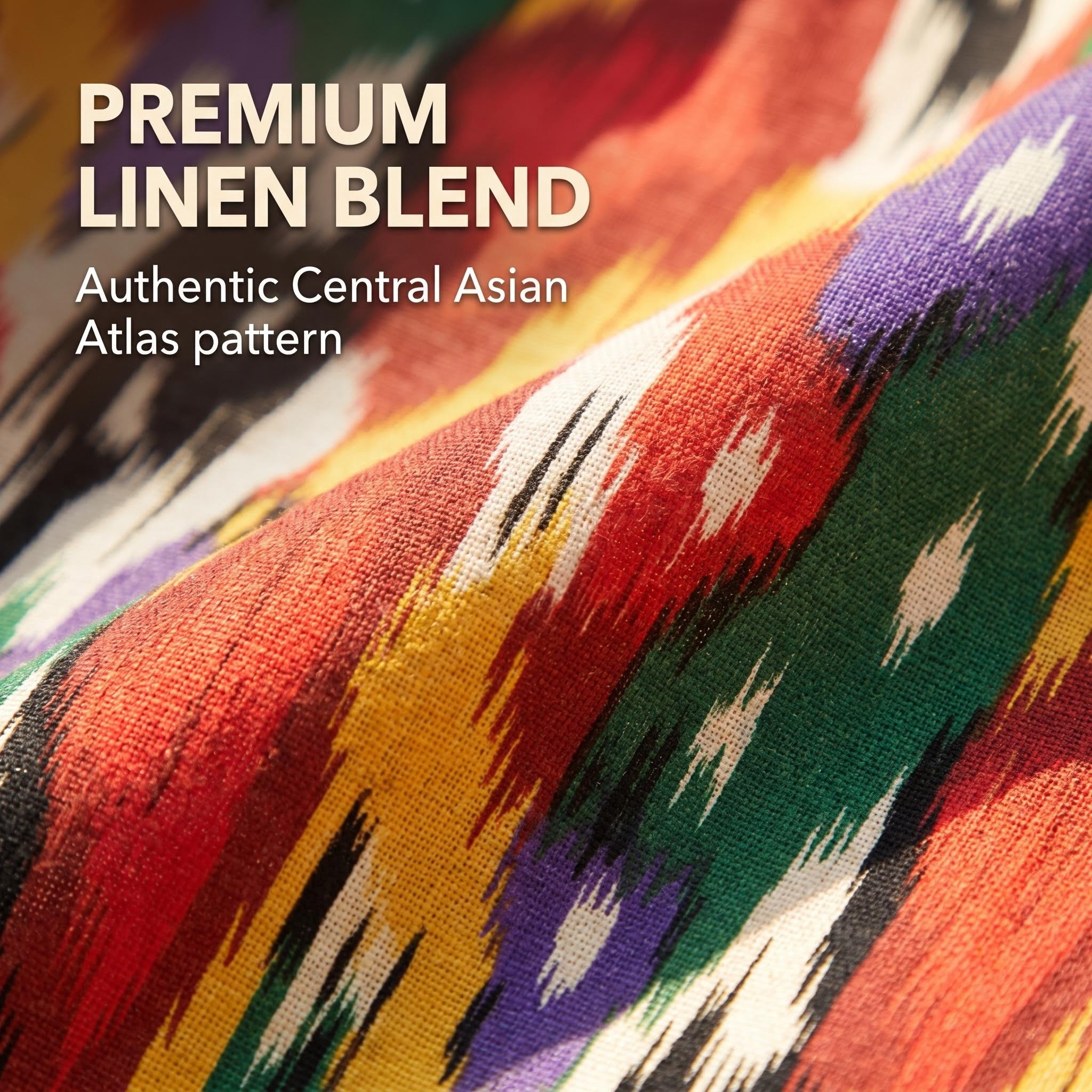 Royal Atlas Ikat Linen Maxi Skirt – 100% Linen Heritage A-Line Skirt (One Size)