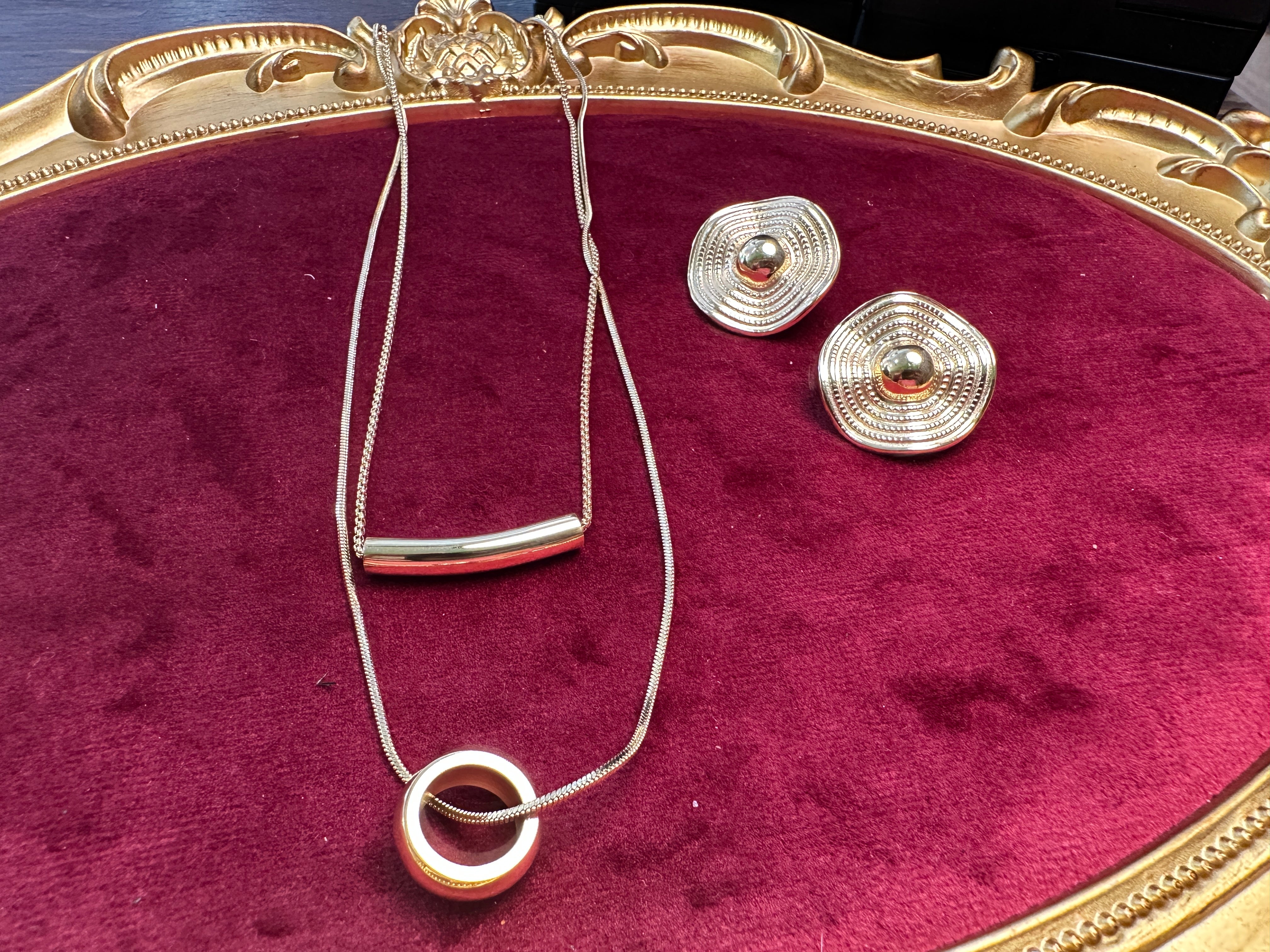 Gold Color Stainless Steel Fringe Necklace – Statement Beaded Design