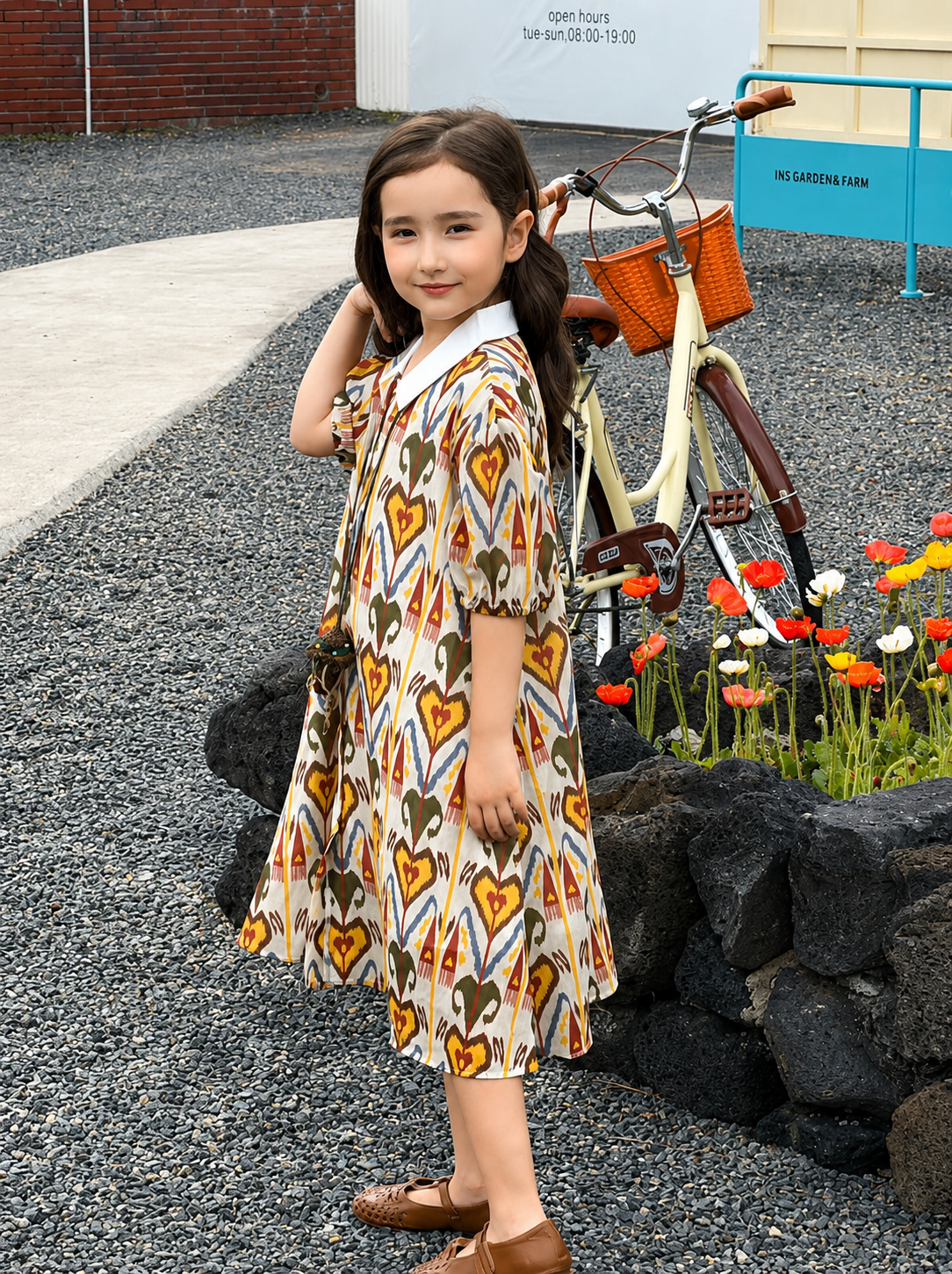 Vintage Ikat Puff Sleeve Dress β LiwanAy Girls
