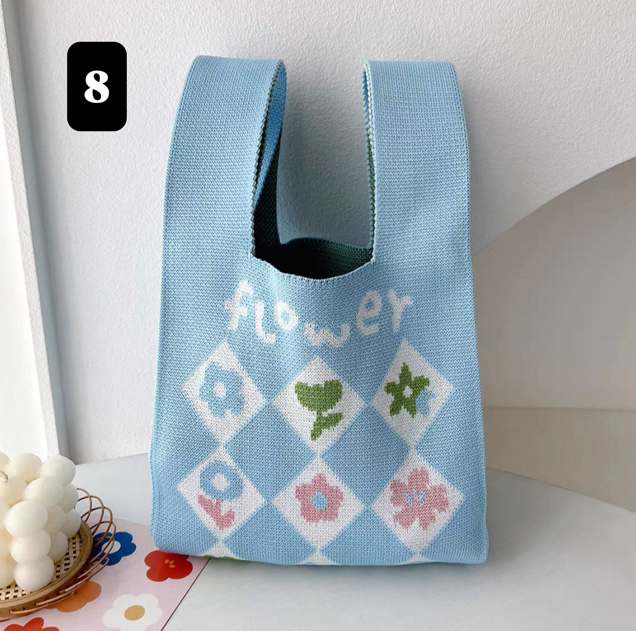 Mini Floral Knot Bag – Cute & Foldable Tote for Girls & Women