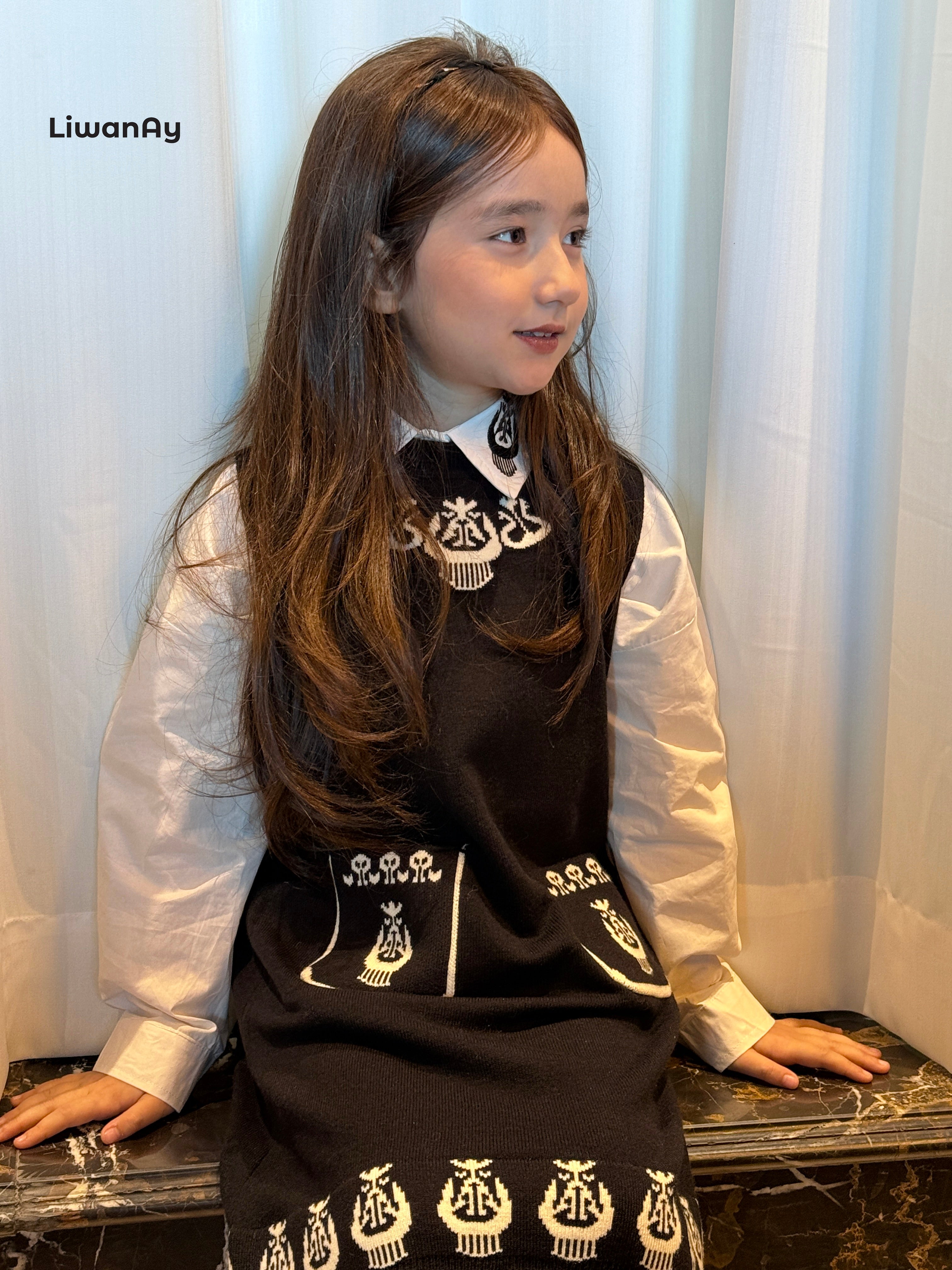 Atlas Knit Dress – Cultural Pattern Black