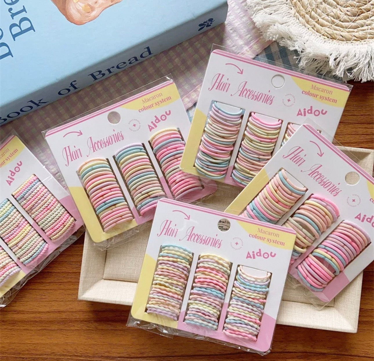 Rainbow Pastel Elastic Hair Ties – No Damage, Gentle Hold (Pack)