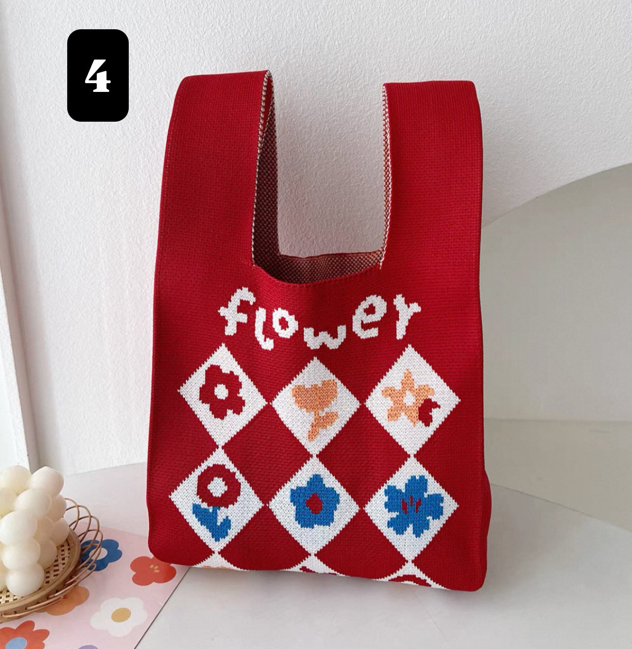 Mini Floral Knot Bag – Cute & Foldable Tote for Girls & Women