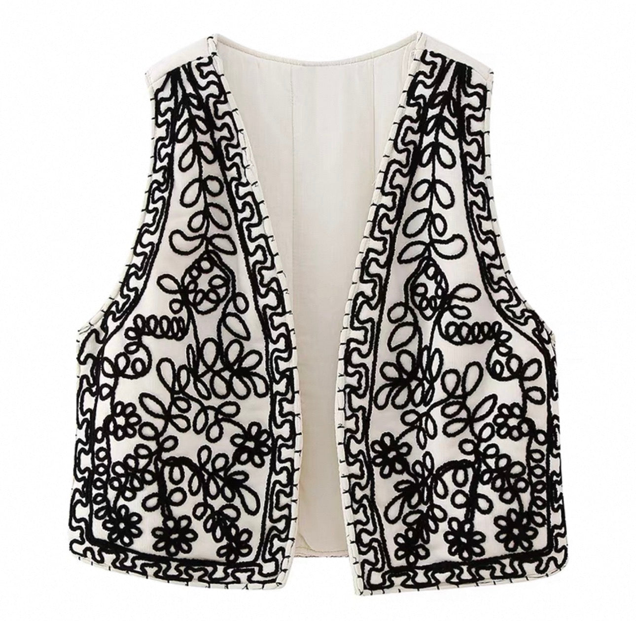 Embroidered Beaded Vest – Ethnic Vintage Style (One Size) 8