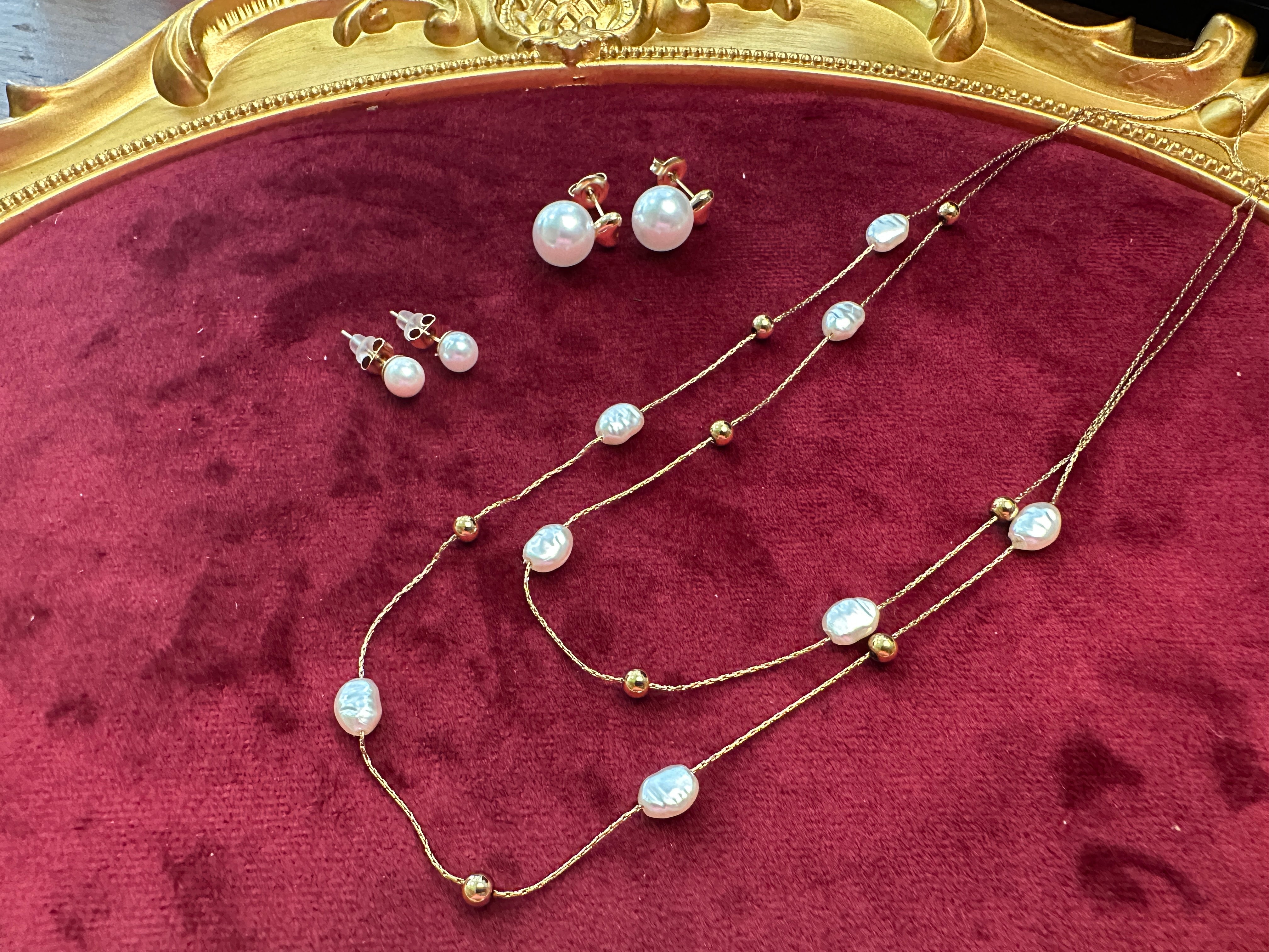 Gold Color Stainless Steel Fringe Necklace – Statement Beaded Design(37)