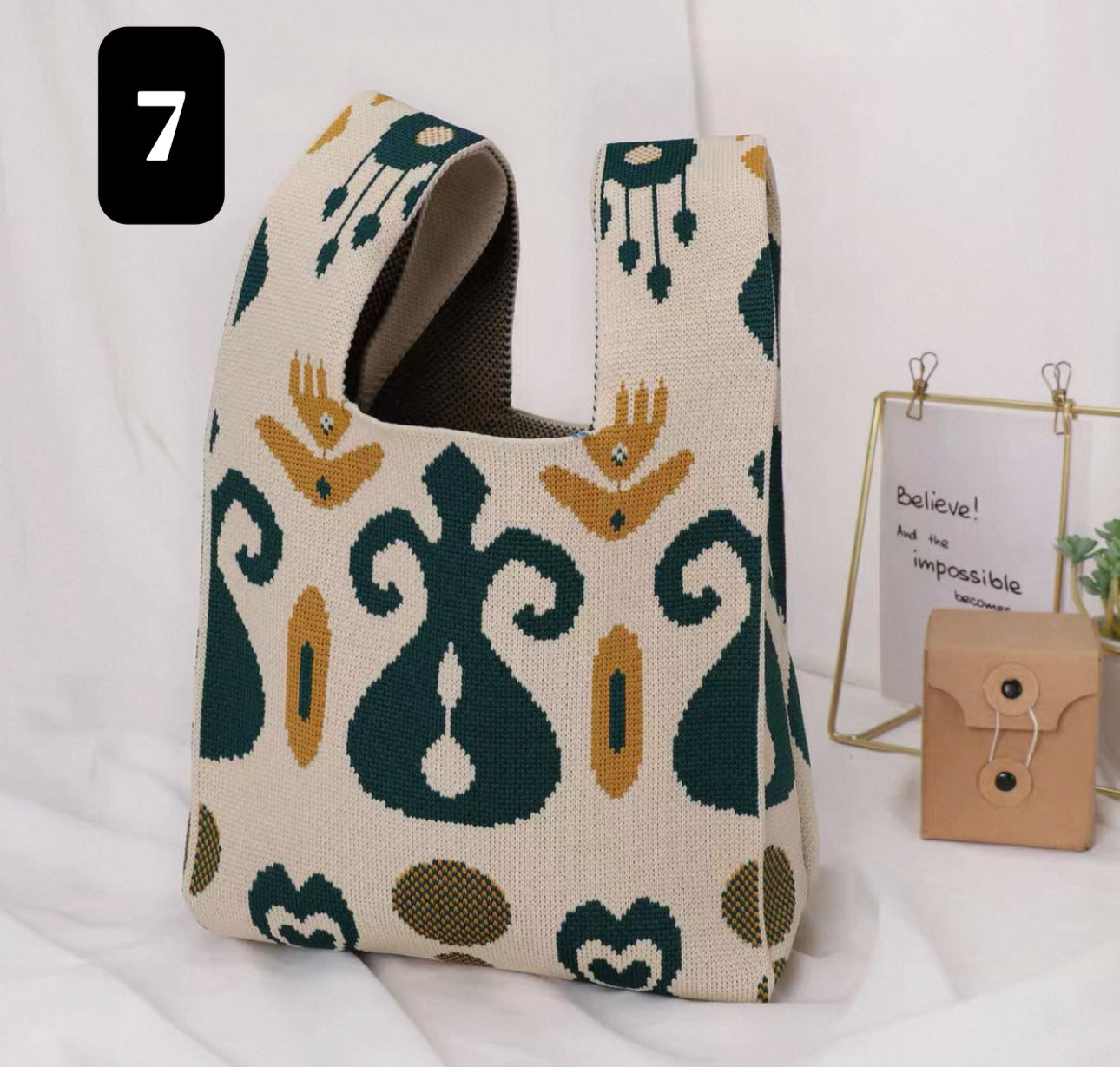 Mini Ikat Knot Bag – Lightweight & Foldable Storage Tote