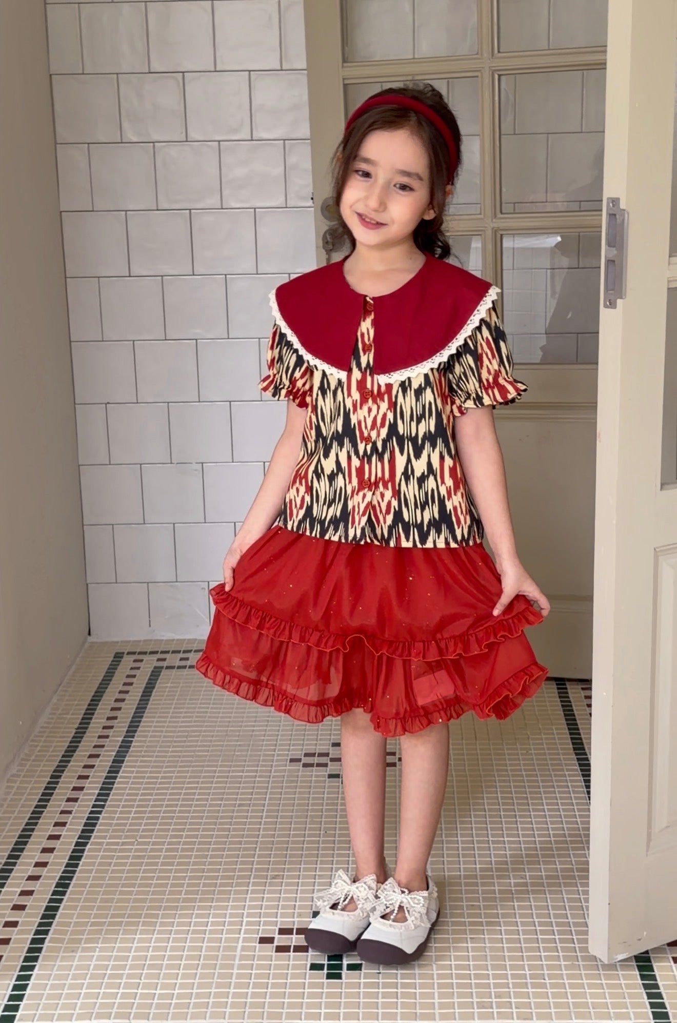 Atlas Ikat Two-Piece Set – Vintage Red Edition