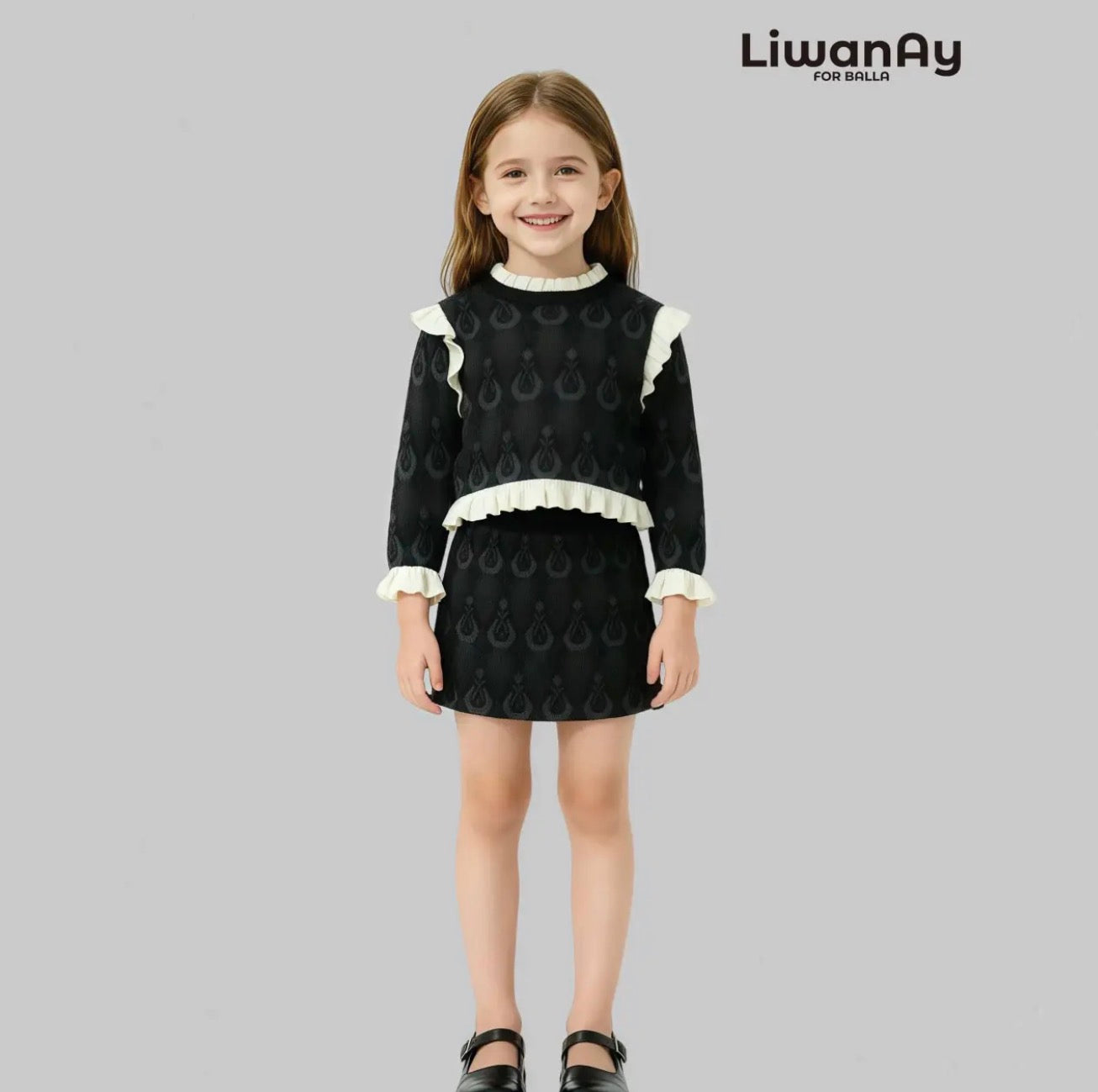 Atlas Knit Ruffle Dress – Red & Black Collection