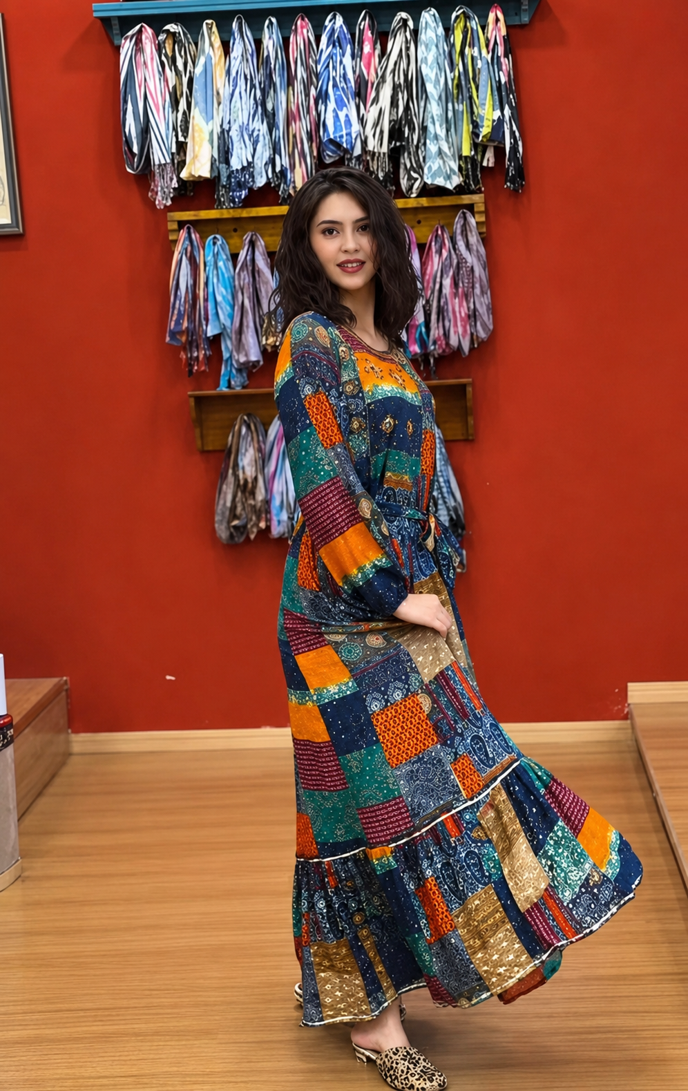 Patchwork Pearl Maxi Dress