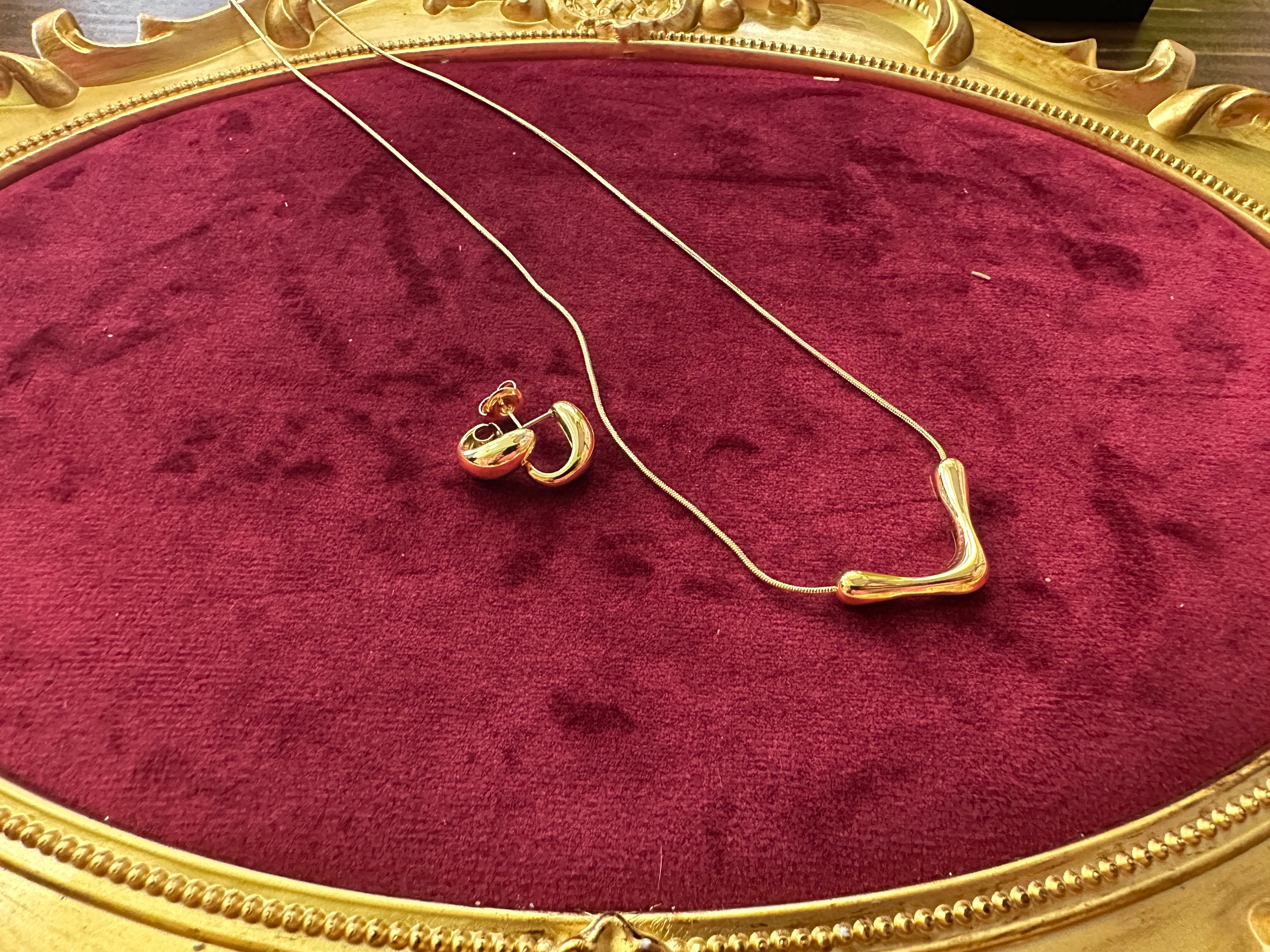 Gold Color Stainless Steel Fringe Necklace – Statement Beaded Design(67)