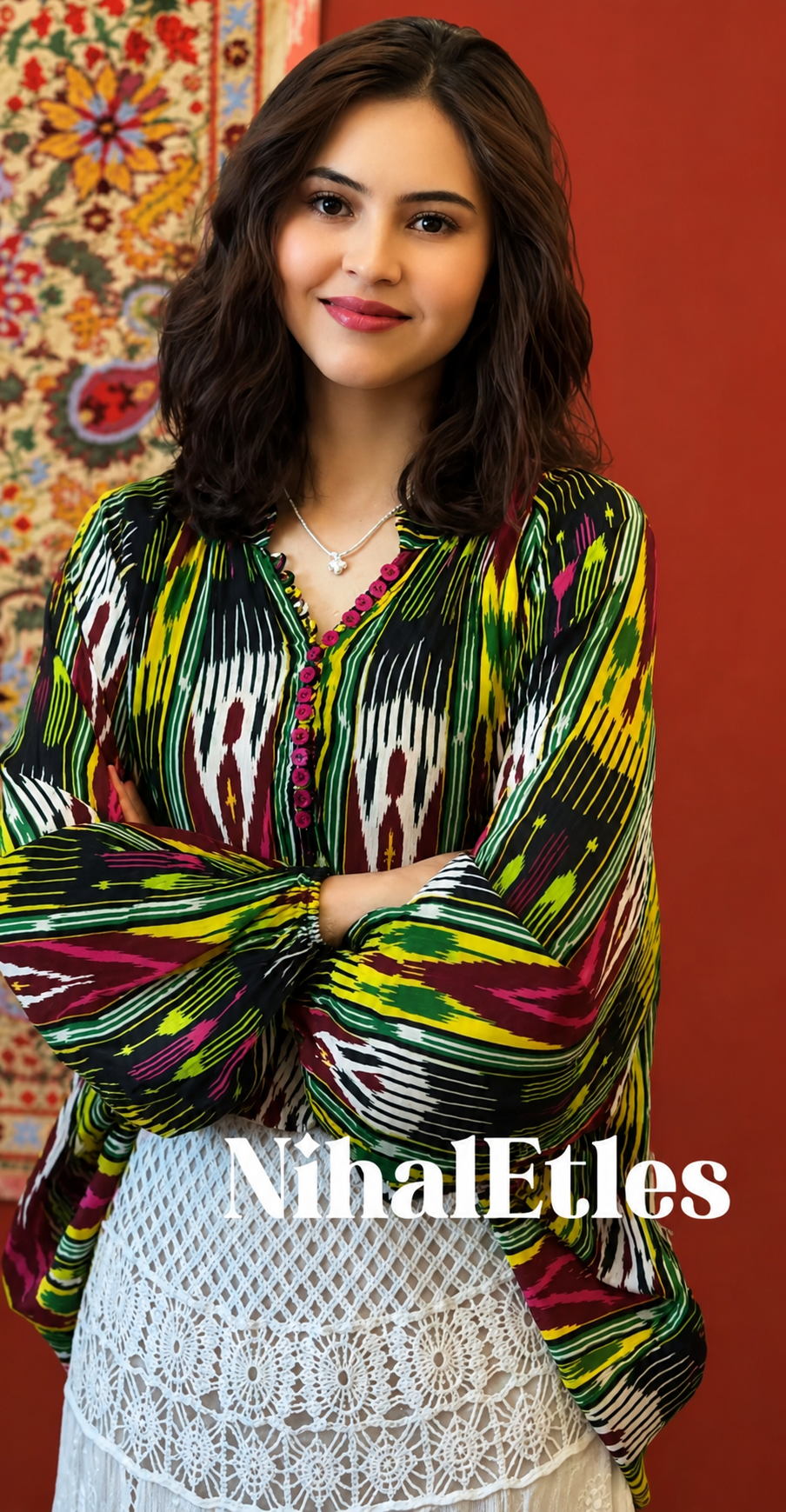 Garden Atlas Silk Blend Blouse
