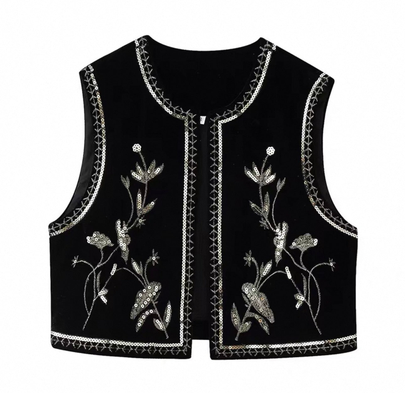 Embroidered Beaded Vest – Ethnic Vintage Style (One Size) 4