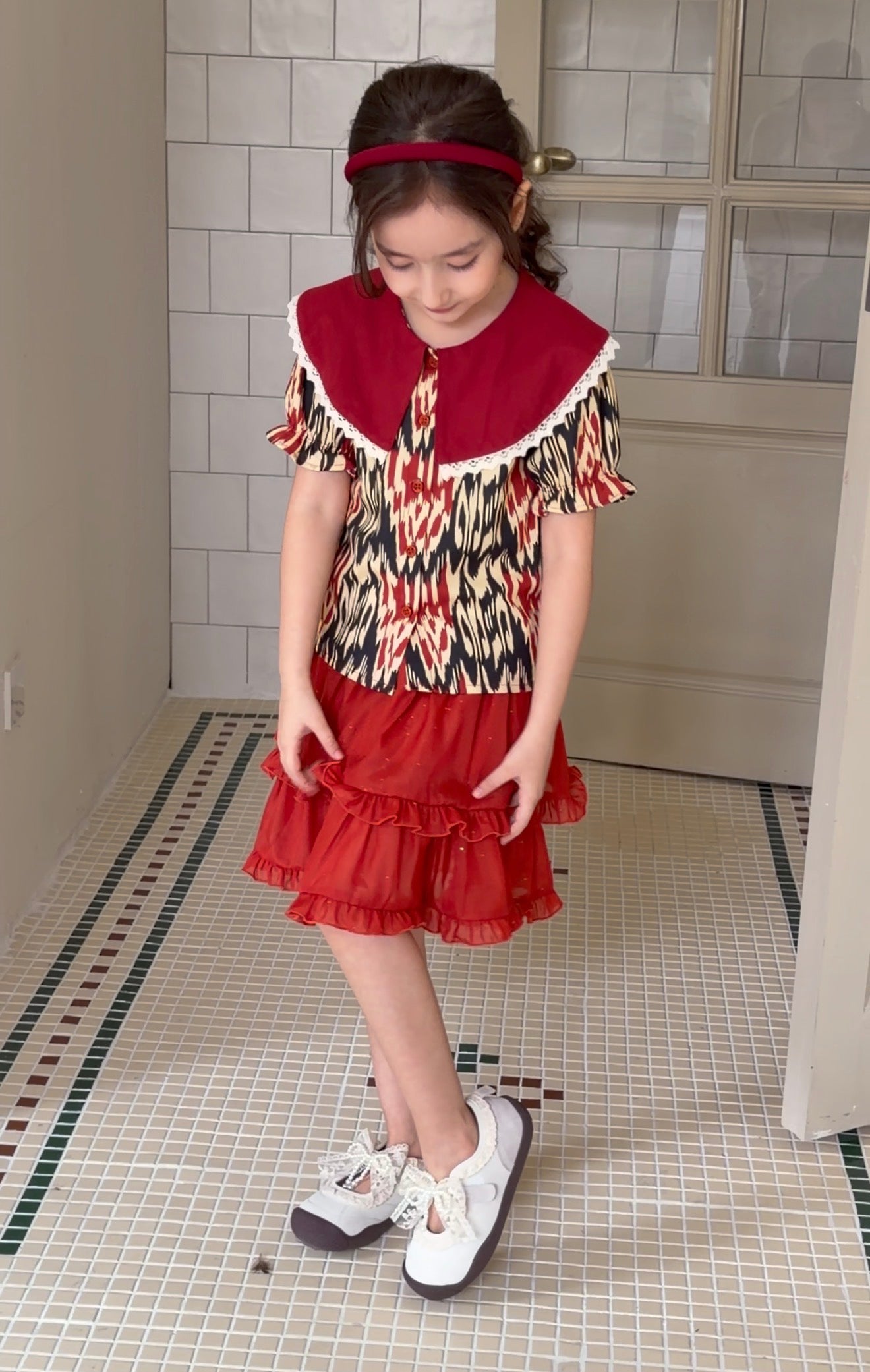 Atlas Ikat Two-Piece Set – Vintage Red Edition