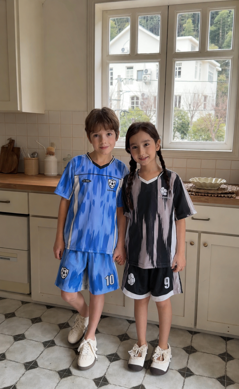 Kids Soccer Jersey Set β Black Athletic Outfit (Unisex)